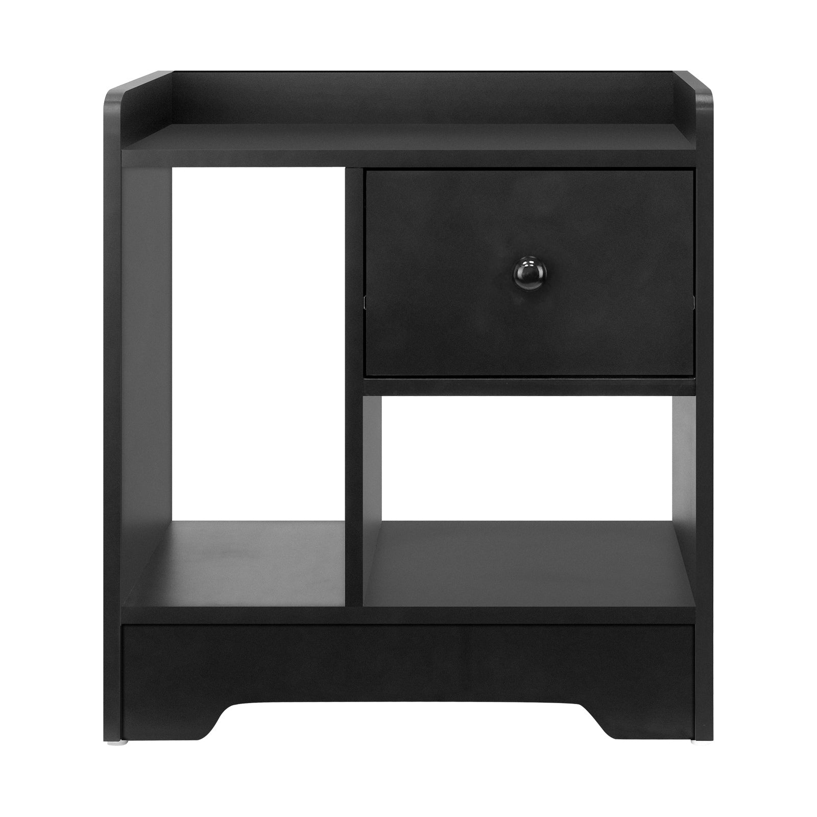 Oikiture Bedside Tables Set of 2 Side Table Nightstand Storage Shelf Black - Sunyee