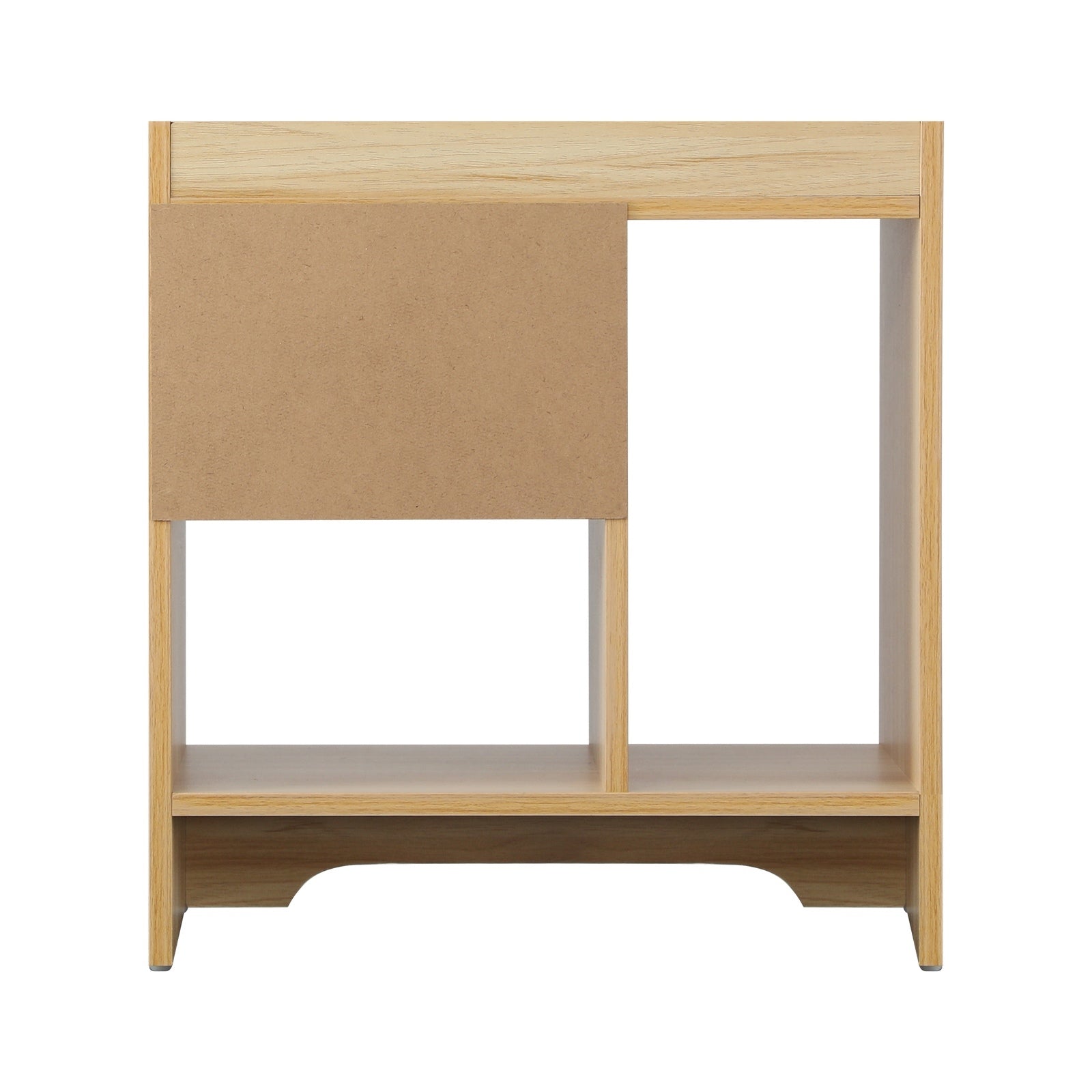Oikiture Bedside Tables Set of 2 Side Table Nightstand Storage Shelf Natural - Sunyee