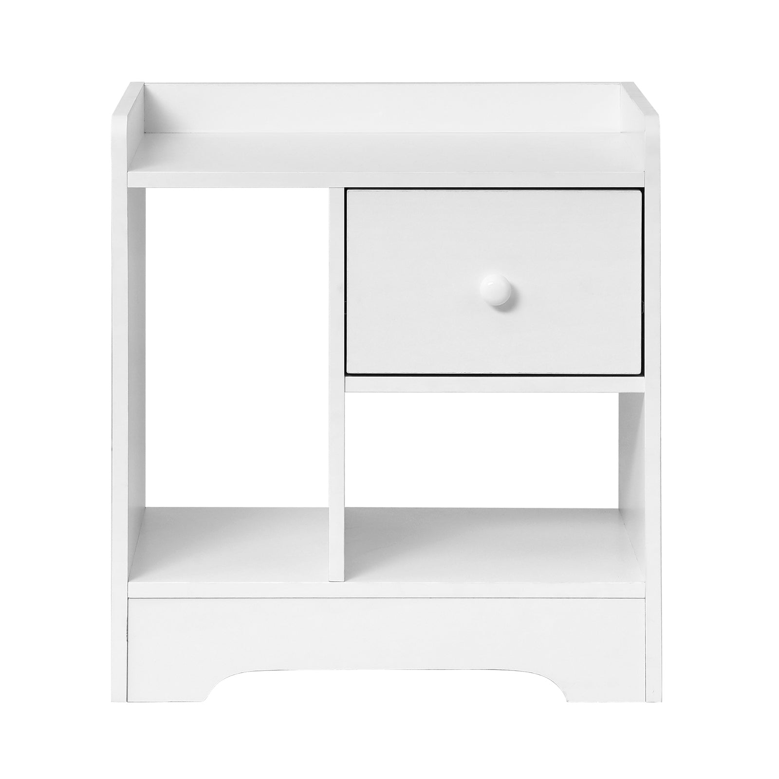 Oikiture Bedside Tables Side Table White Nightstand Storage Drawer Shelf Bedroom - Sunyee