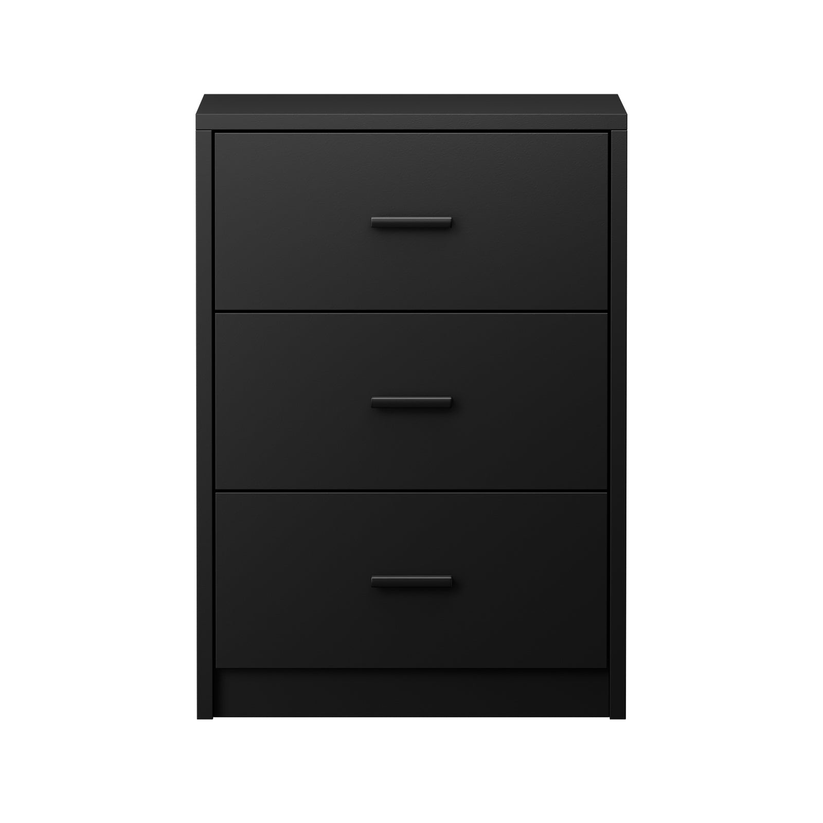 Oikiture 2x Bedside Table 3 Drawers Nightstand Bedroom Storage Side End Black - Sunyee