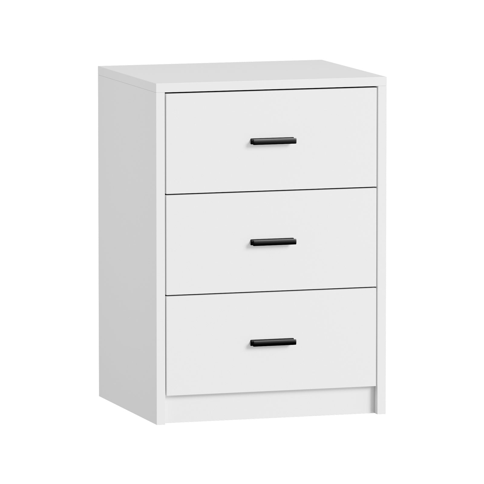 Oikiture 2x Bedside Table 3 Drawers Nightstand Bedroom Storage Side End White - Sunyee