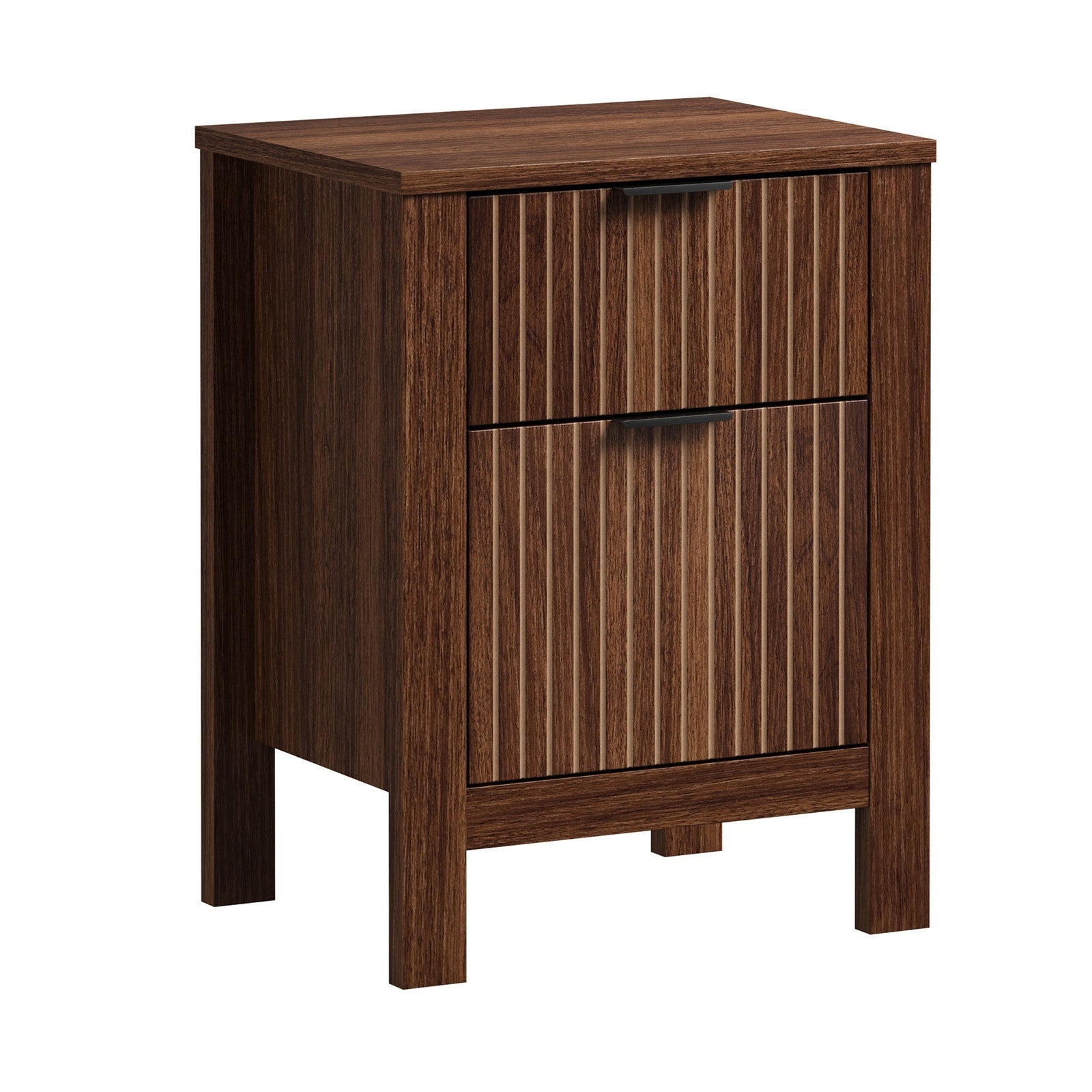 Oikiture Modern Bedside Table Nightstand Drawer Shelf Door Cabinet