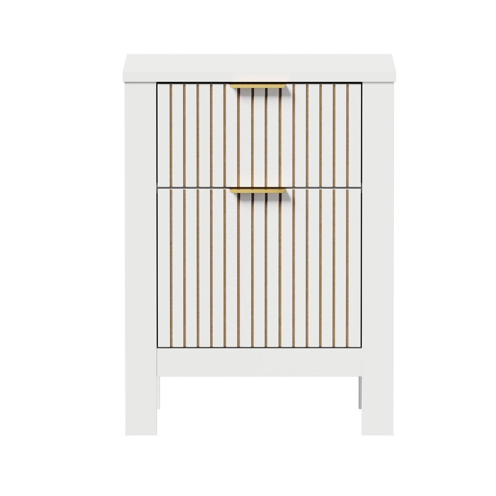 Oikiture Modern Bedside Table Nightstand Drawer Shelf Door Cabinet