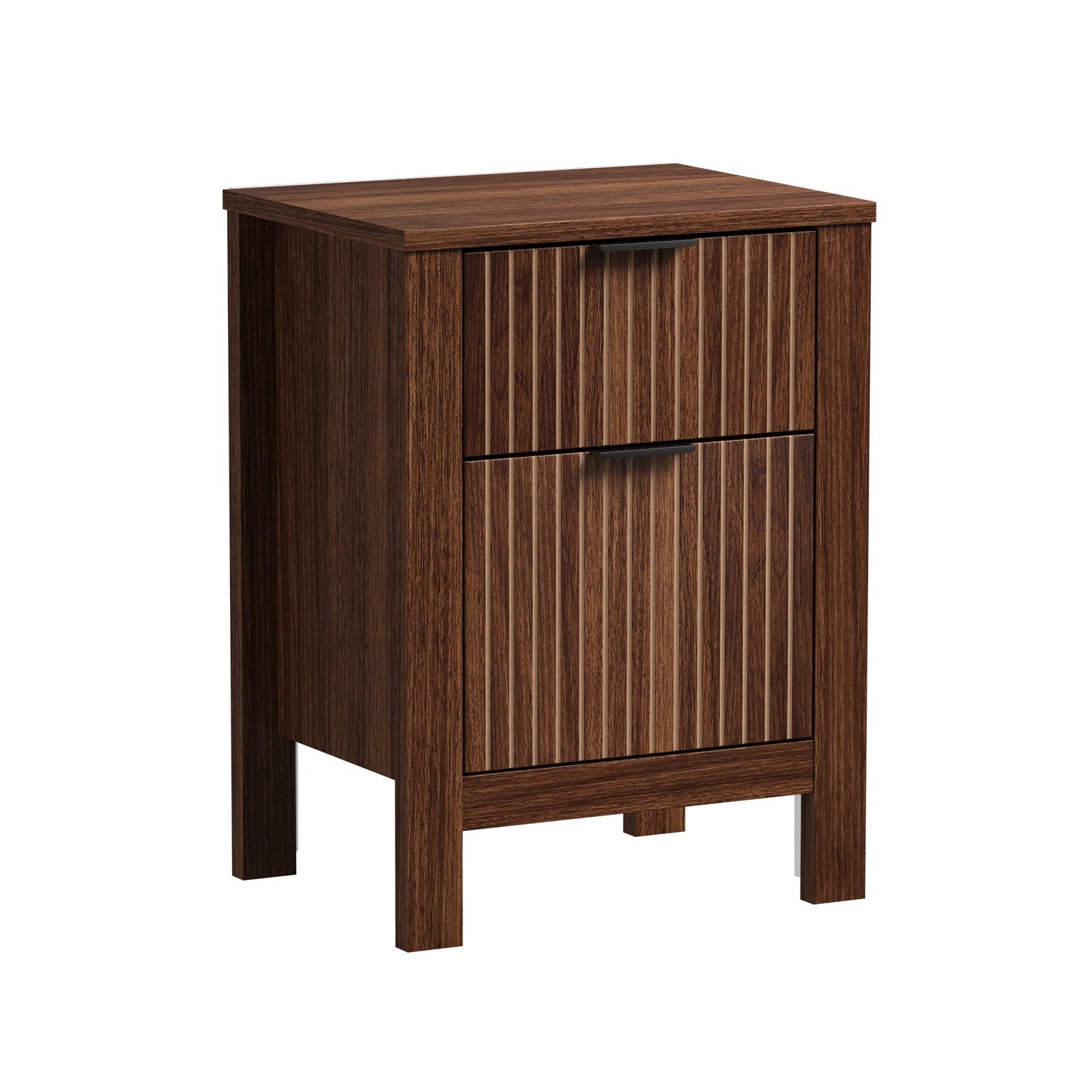 Oikiture Modern Bedside Table Nightstand Drawer Shelf Door Cabinet