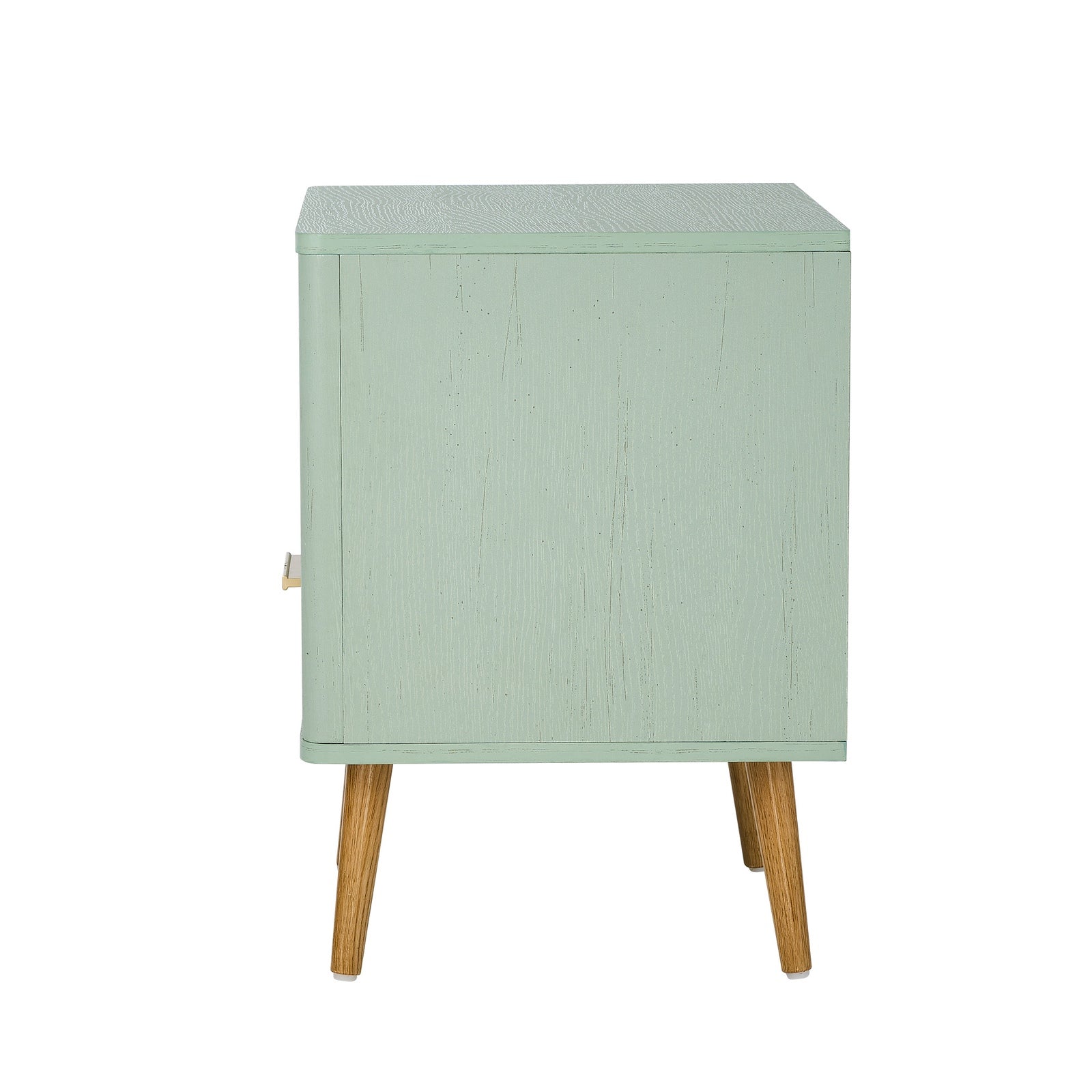 Oikiture 2x Bedside Table 1 Drawer Open Shelf Side End Tables Nightstand Green - Sunyee