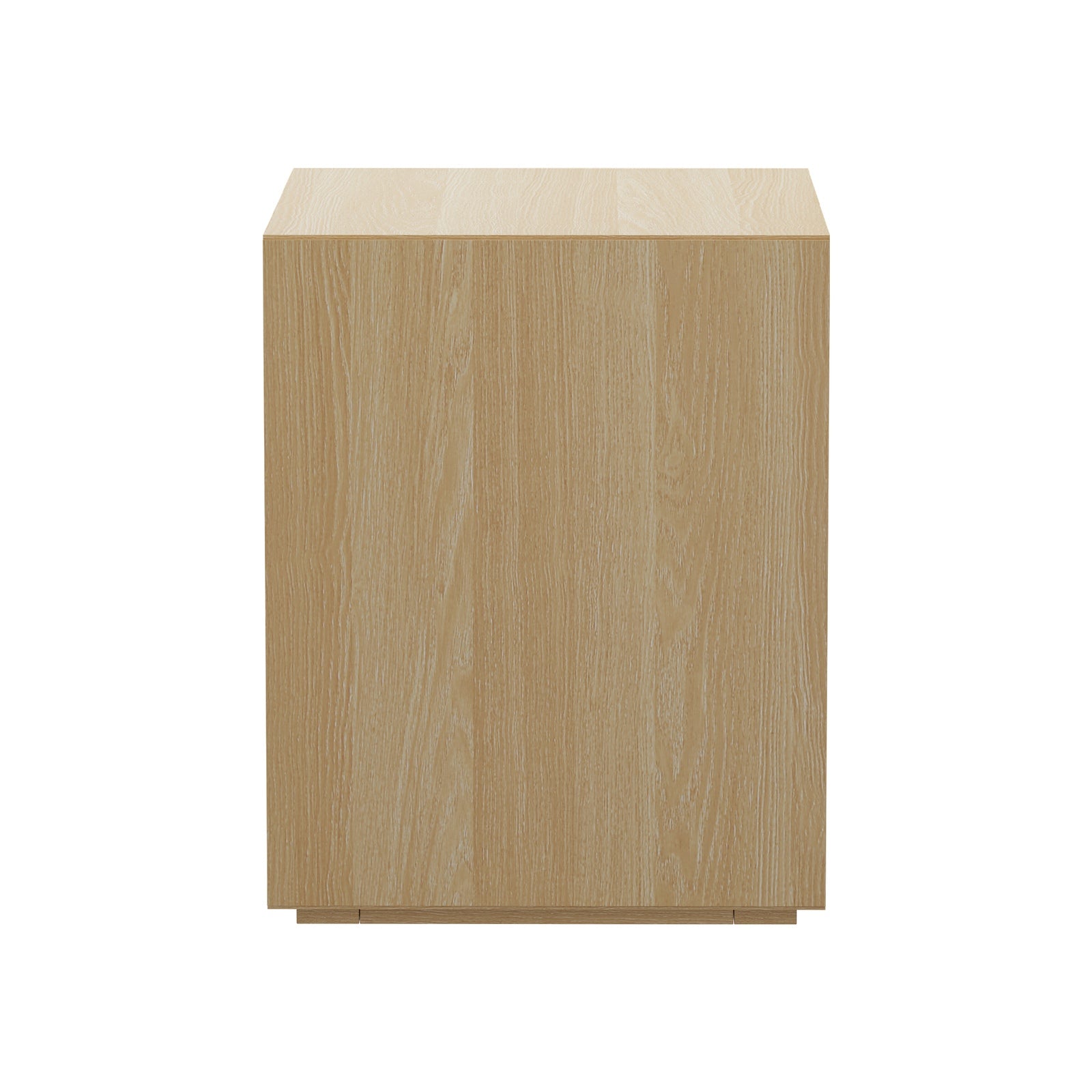 Oikiture 2pc Bedside Table 2 Drawers Bedroom Nightstand Handle-Free Natural