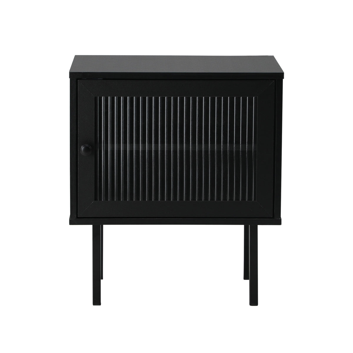 Oikiture Bedside Tables Nightstand Storage Cabinet Side End Table Wood Black - Sunyee