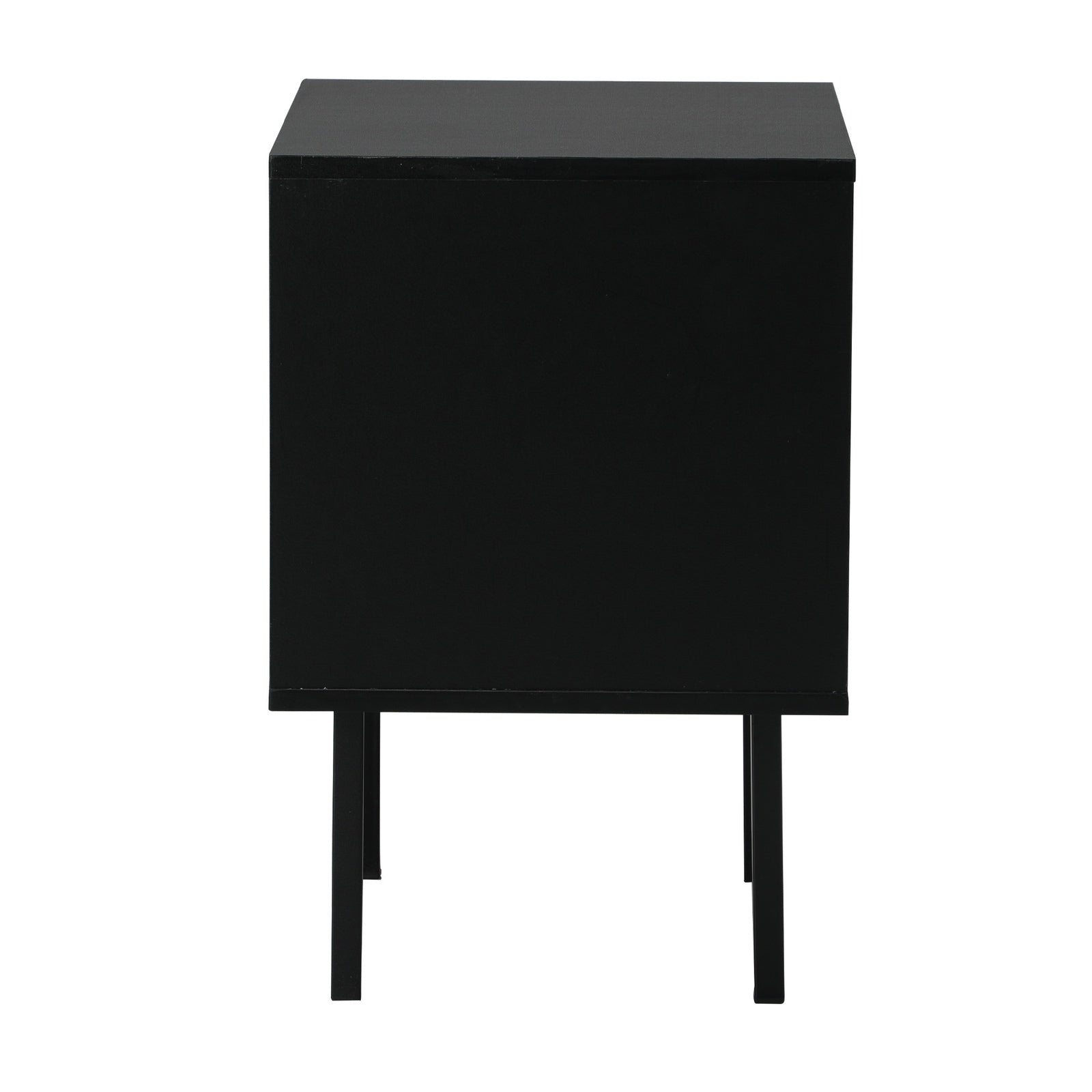 Oikiture 2X Bedside Tables Cabinet Storage Nightstand Glass Door Bedroom Black - Sunyee
