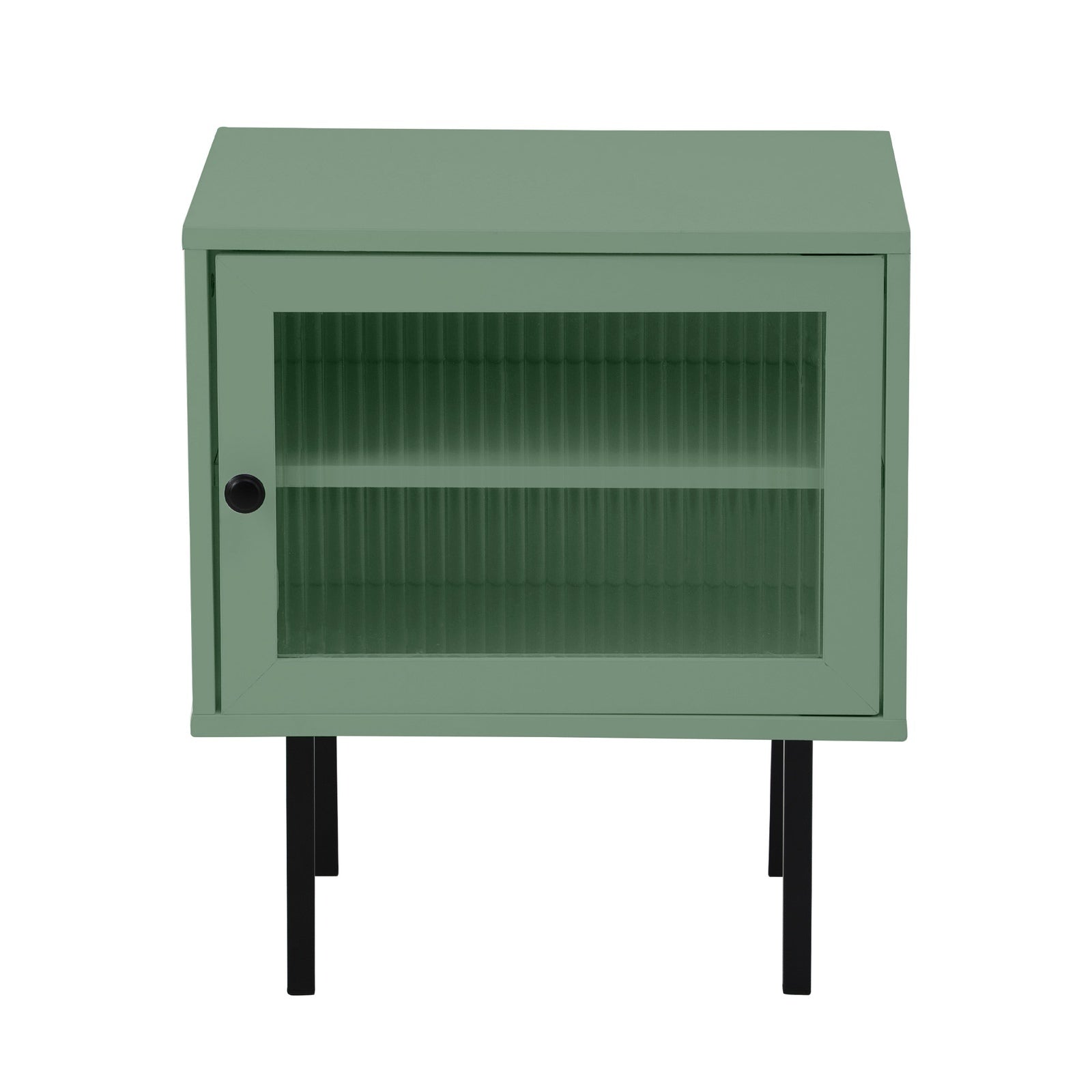 Oikiture 2X Bedside Tables Cabinet Storage Nightstand Glass Door Bedroom Green - Sunyee