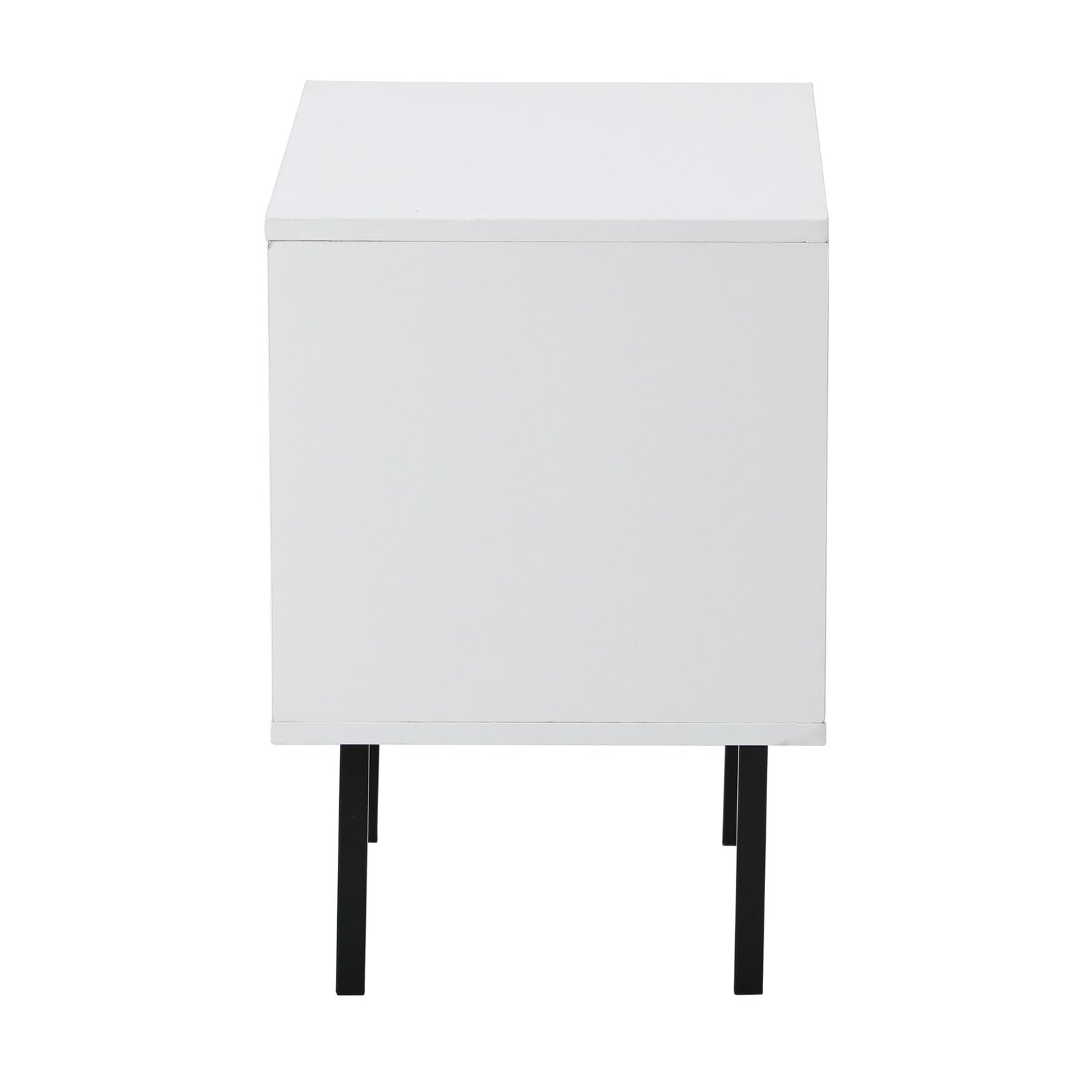 Oikiture Bedside Tables Nightstand Storage Cabinet Side End Table Wood White - Sunyee