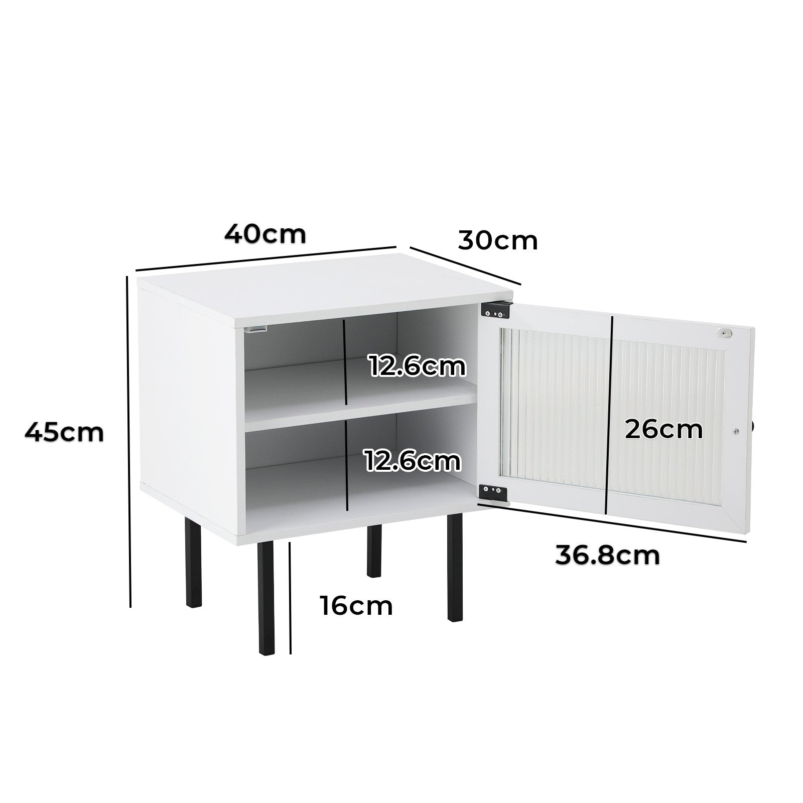 Oikiture Bedside Tables Nightstand Storage Cabinet Side End Table Wood White - Sunyee