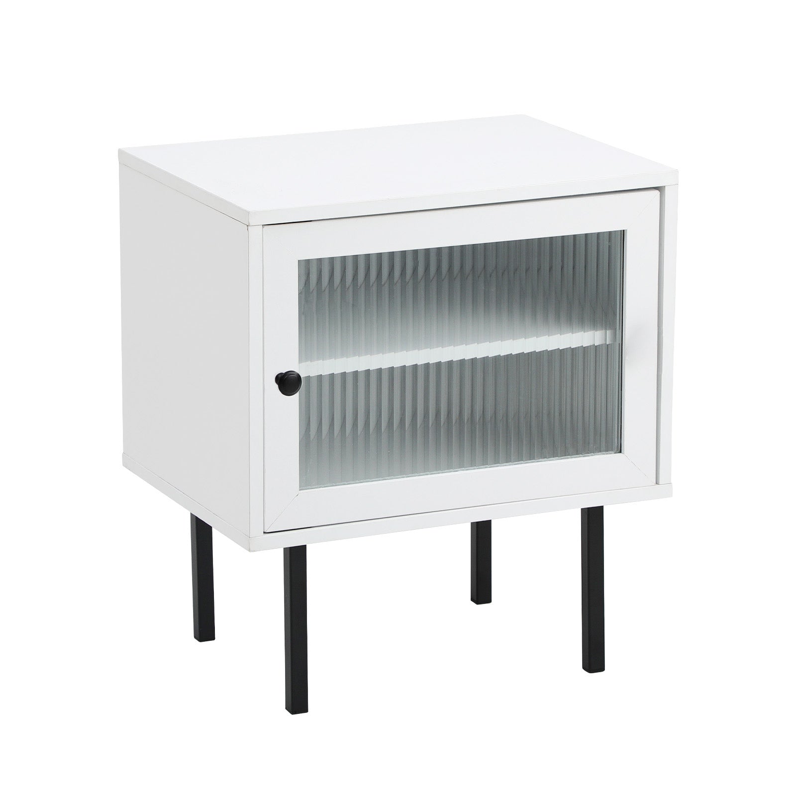 Oikiture Bedside Tables Nightstand Storage Cabinet Side End Table Wood White - Sunyee