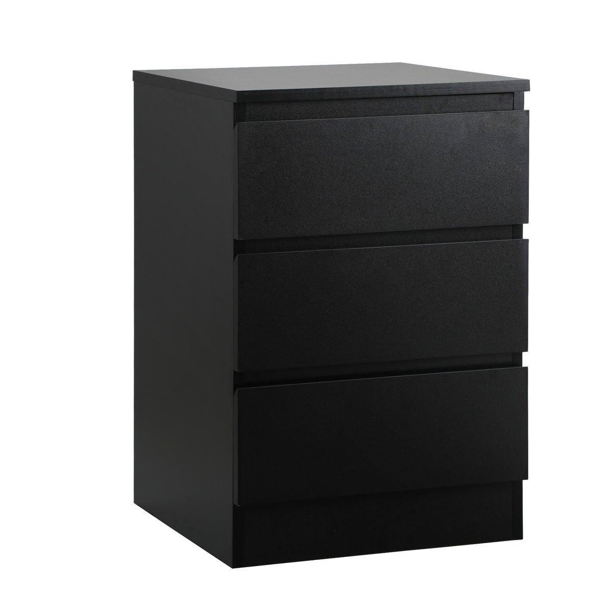 Oikiture Bedside Table 3 Drawers Side Tables Storage Cabinet Nightstand Black - Sunyee