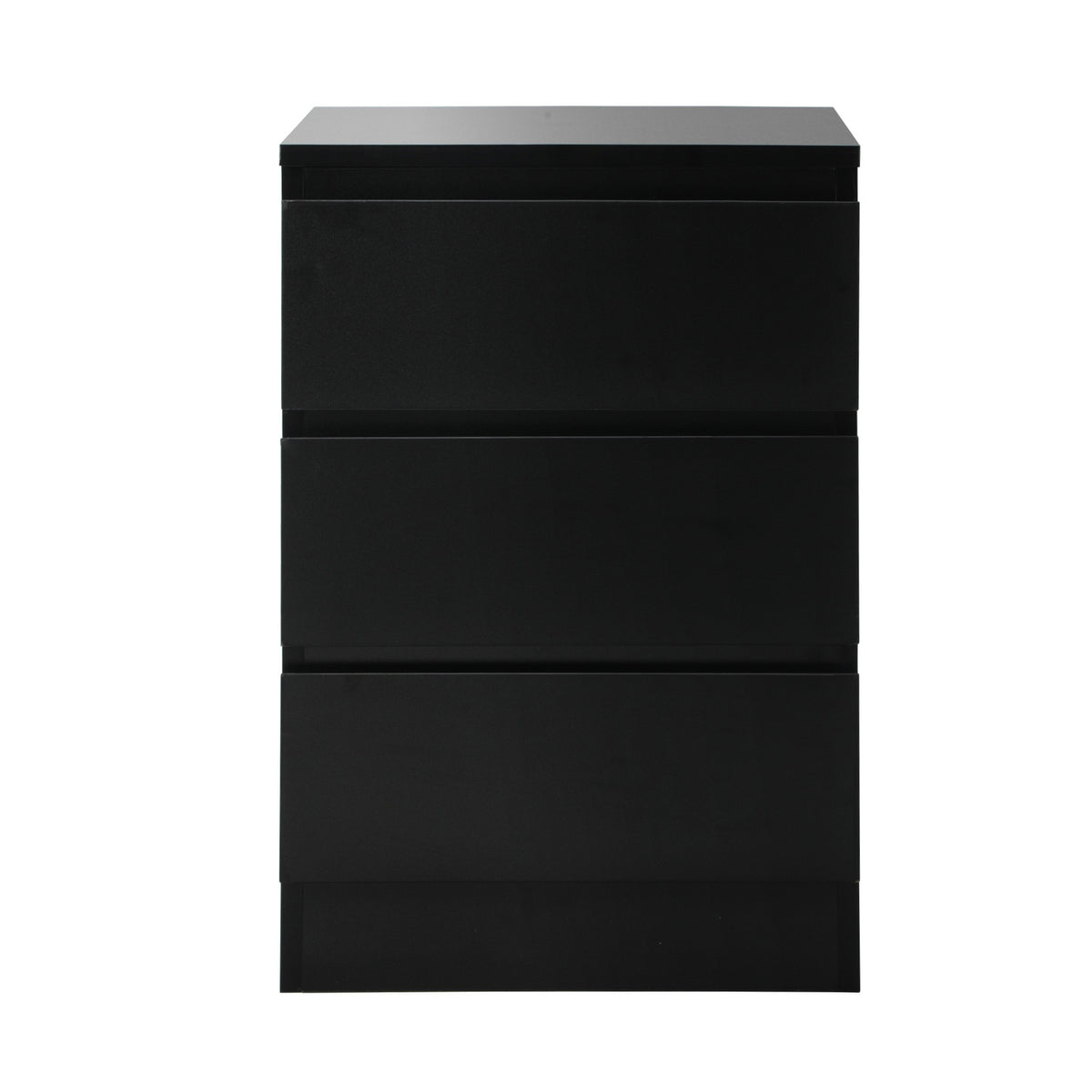 Oikiture Bedside Table 3 Drawers Side Tables Storage Cabinet Nightstand Black - Sunyee