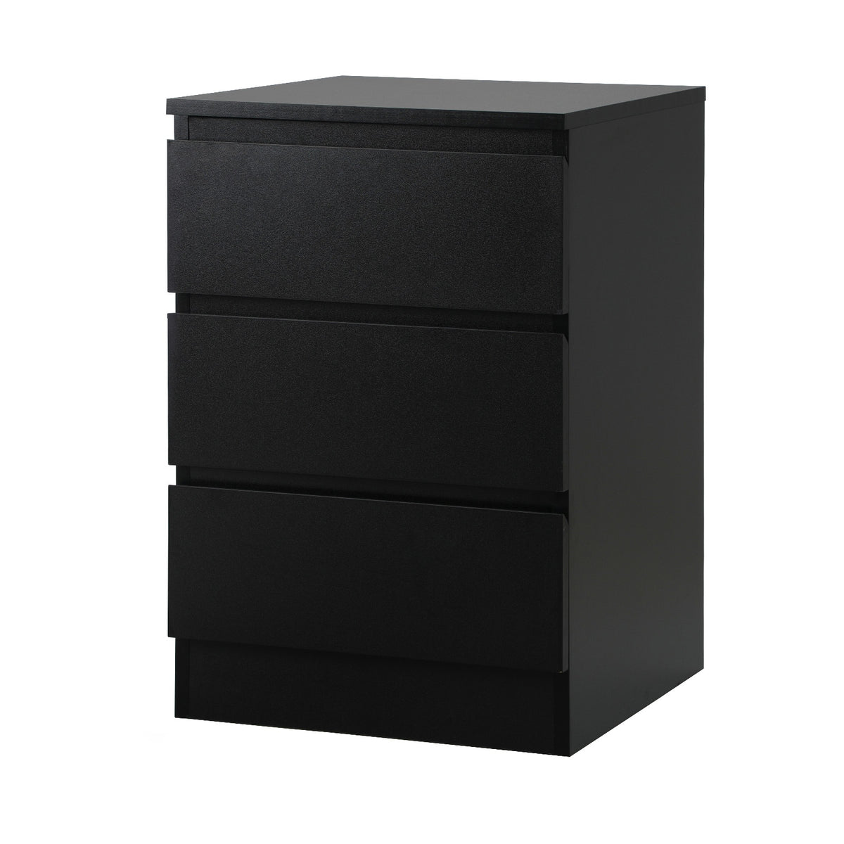 Oikiture Bedside Table 3 Drawers Side Tables Storage Cabinet Nightstand Black - Sunyee