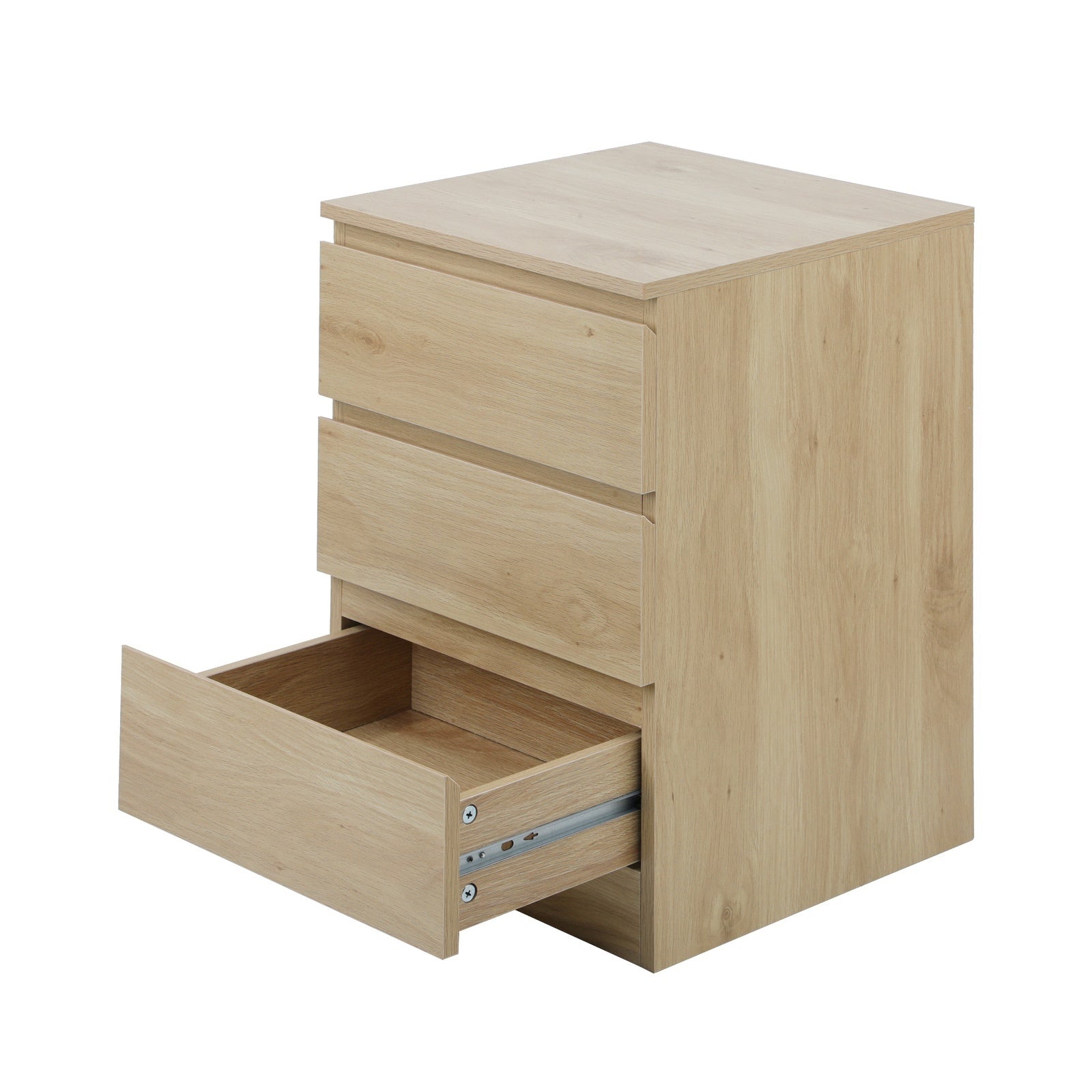 Oikiture Bedside Tables Set of 2 Side Table Storage Cabinet Nightstand Natural - Sunyee