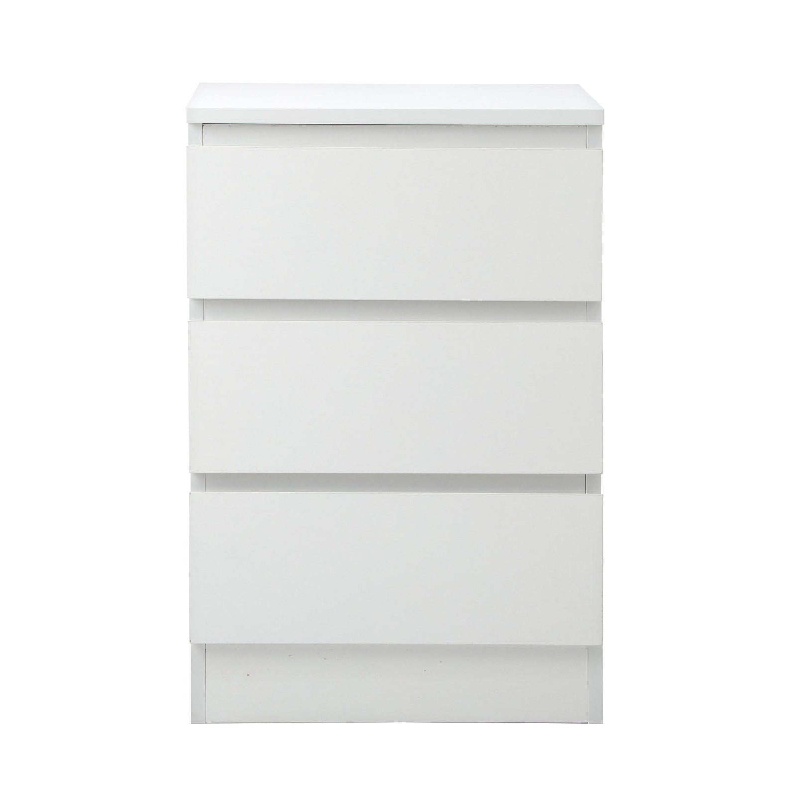 Oikiture Bedside Table 3 Drawers Side Tables Storage Cabinet Nightstand White - Sunyee