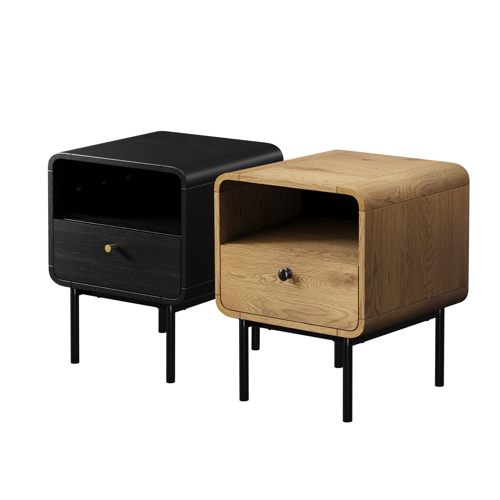 Oikiture Bedside Table Side Table Bedroom Storage Nightstand - Sunyee