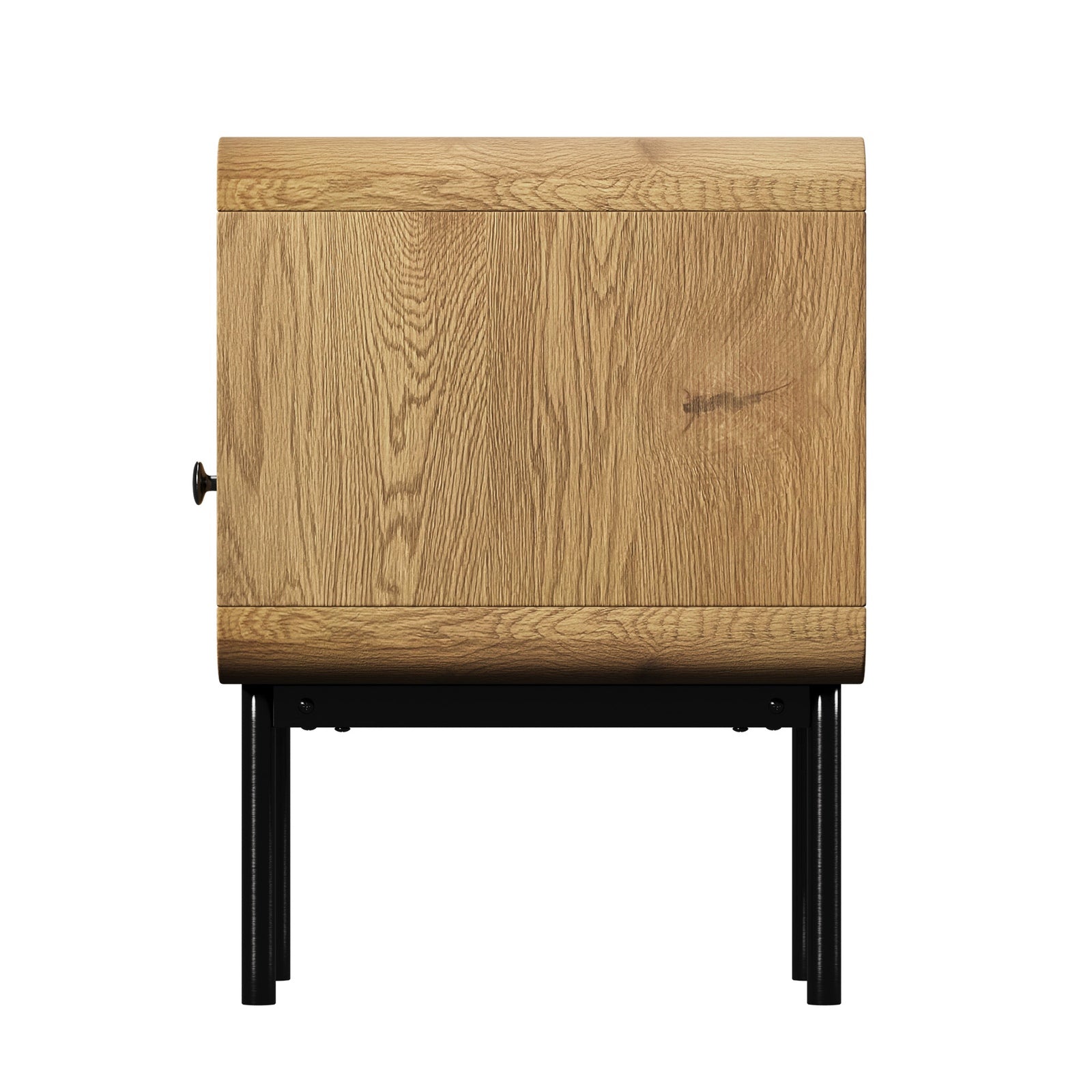 Oikiture Bedside Table Side Table Bedroom Storage Nightstand Metal Natural - Sunyee