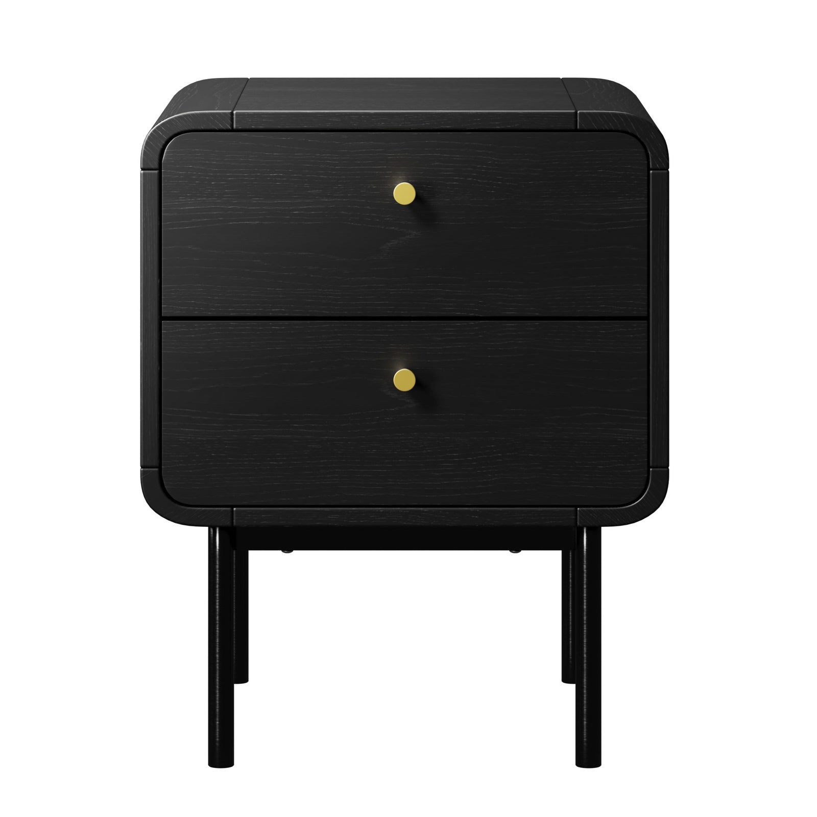 Oikiture Bedside Table 2 Drawers Side Table Bedroom Nightstand Metal Black - Sunyee