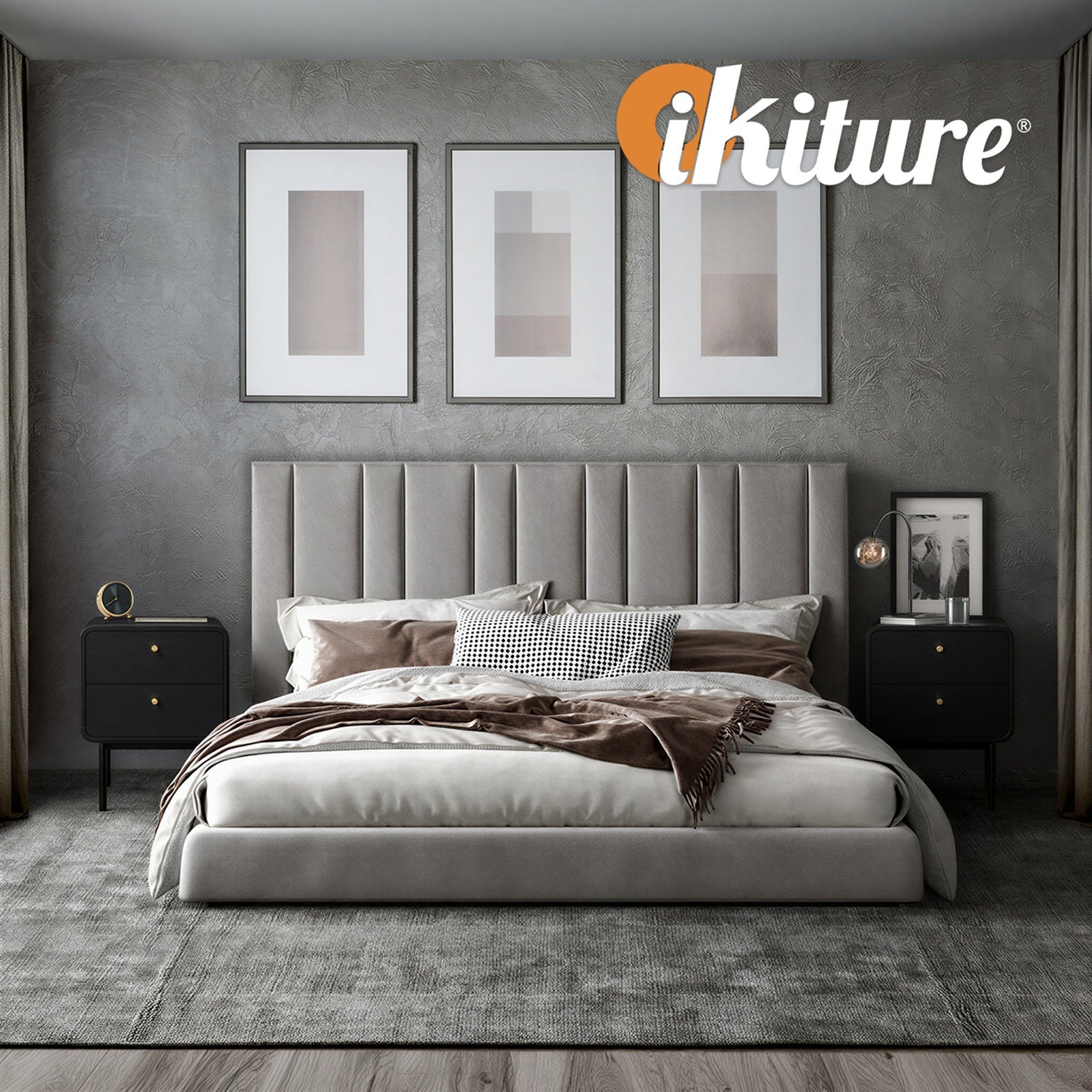 Oikiture Bedside Table 2 Drawers Side Table Bedroom Nightstand - Sunyee