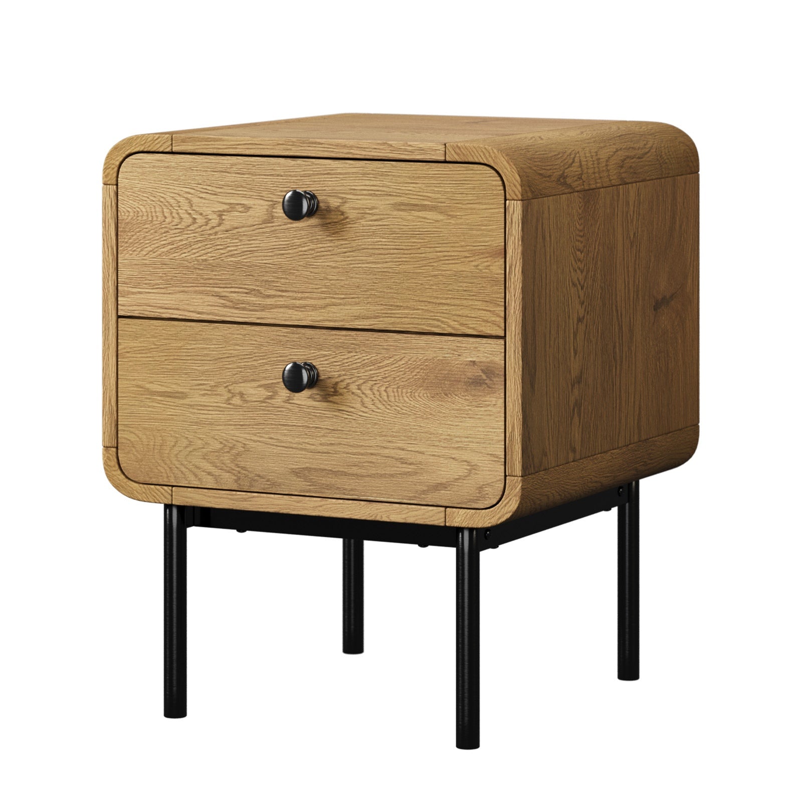 Oikiture Bedside Table 2 Drawers Side Table Bedroom Nightstand - Sunyee