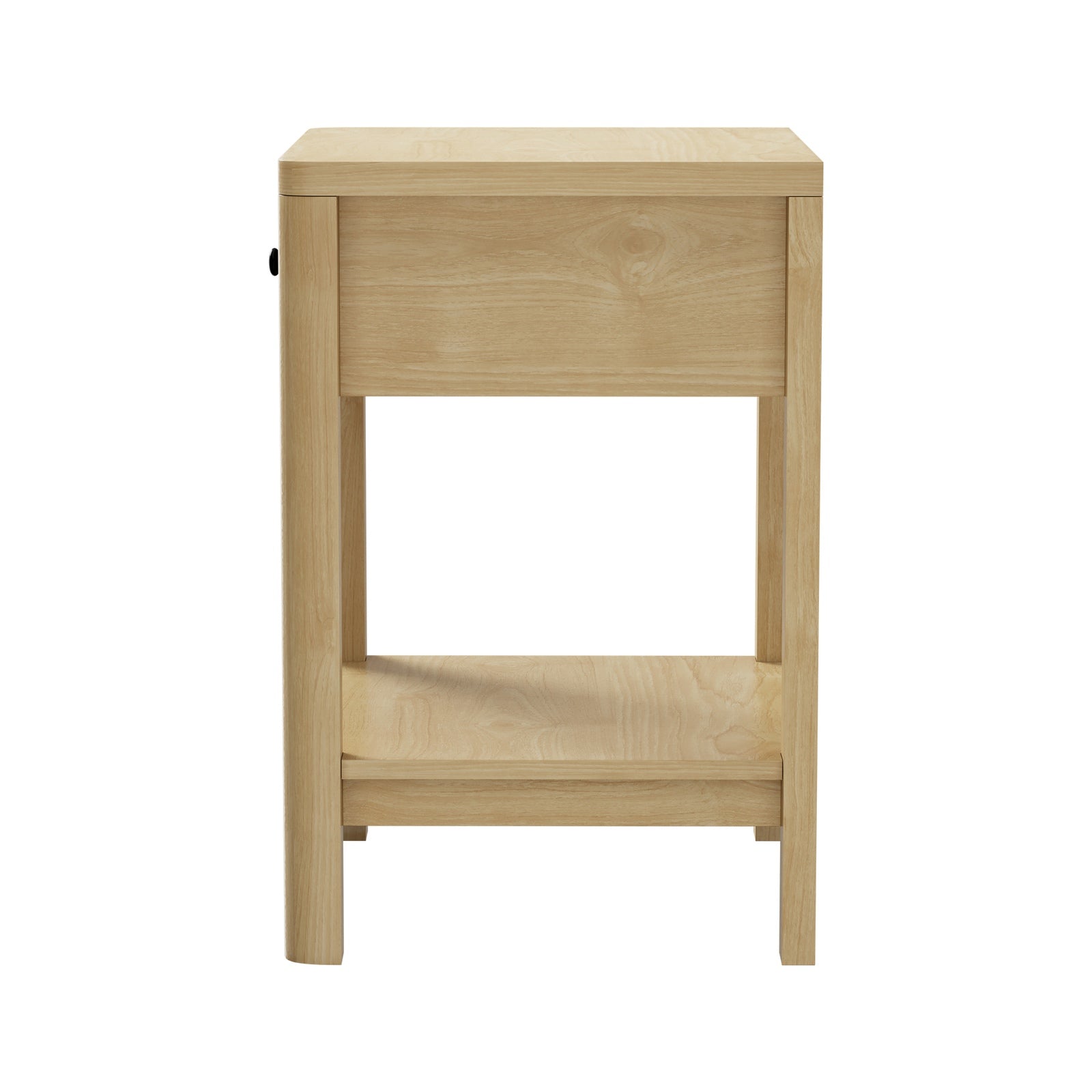 Oikiture Bedside Table Drawer Side End Table Shelfs Storage Nightstand Natural - Sunyee