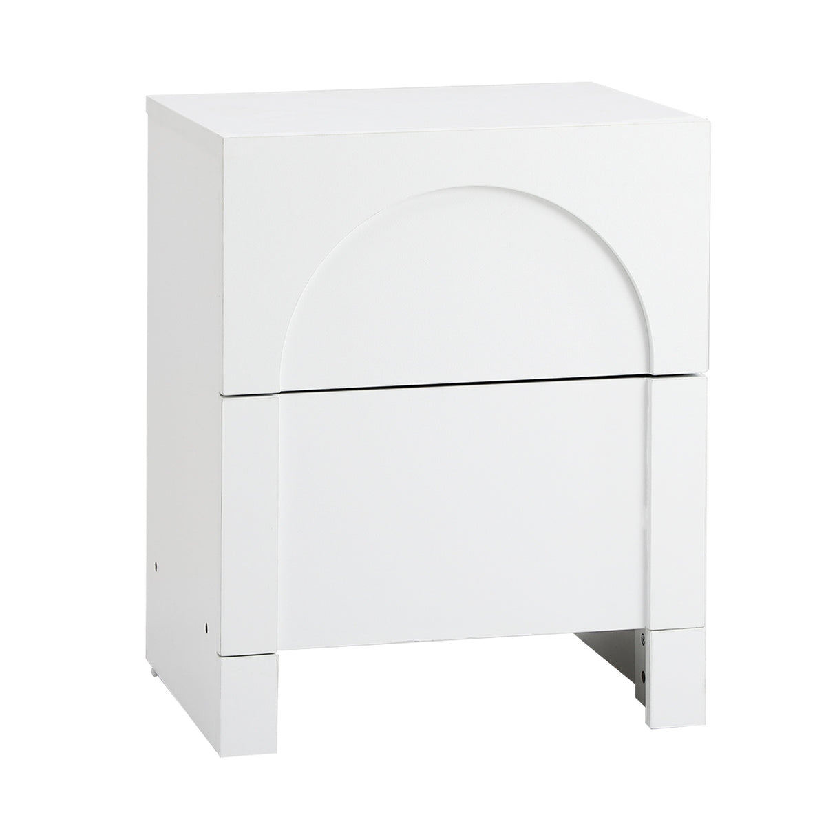 Oikiture Bedside Table 2 Drawers Side Table Storage Cabinet Nightstand White - Sunyee