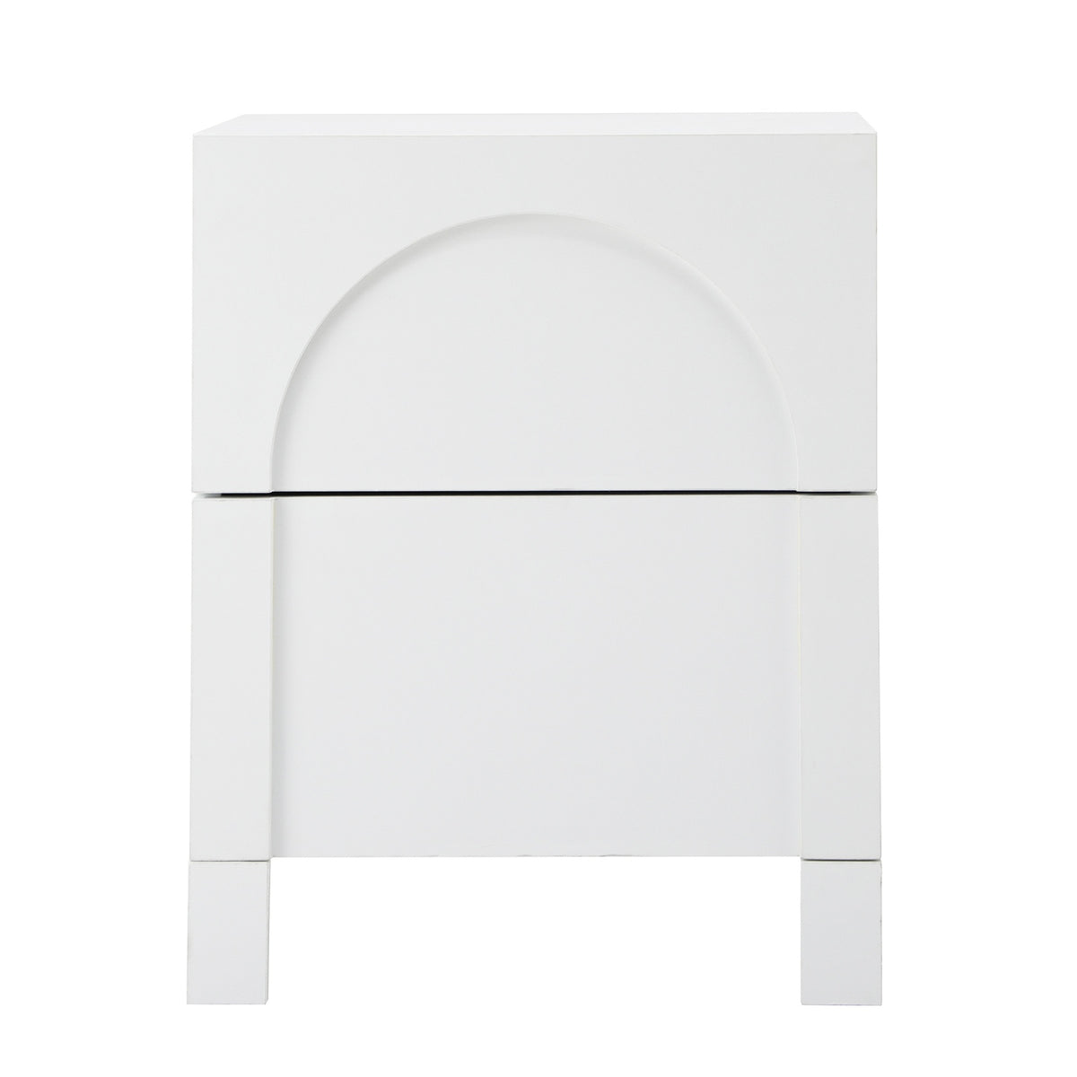 Oikiture Bedside Table 2 Drawers Side Table Storage Cabinet Nightstand White - Sunyee