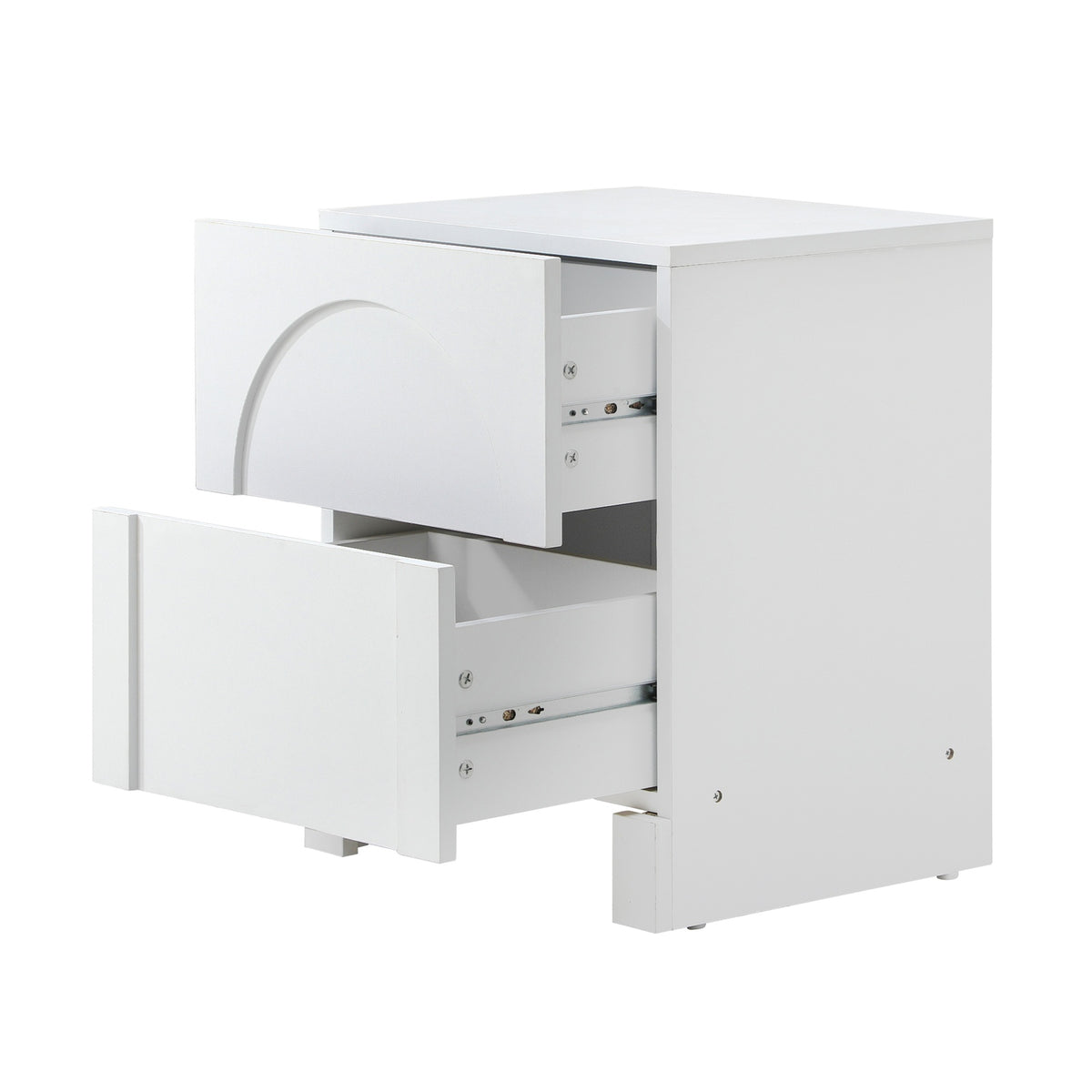 Oikiture Bedside Table 2 Drawers Side Table Storage Cabinet Nightstand White - Sunyee