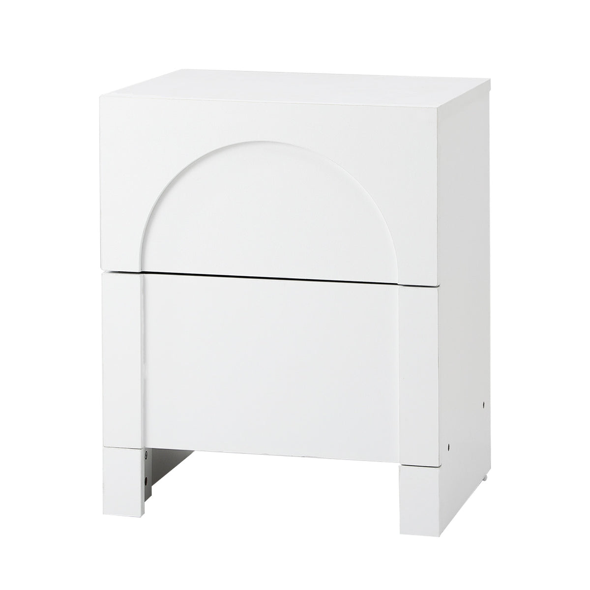 Oikiture Bedside Table 2 Drawers Side Table Storage Cabinet Nightstand White - Sunyee