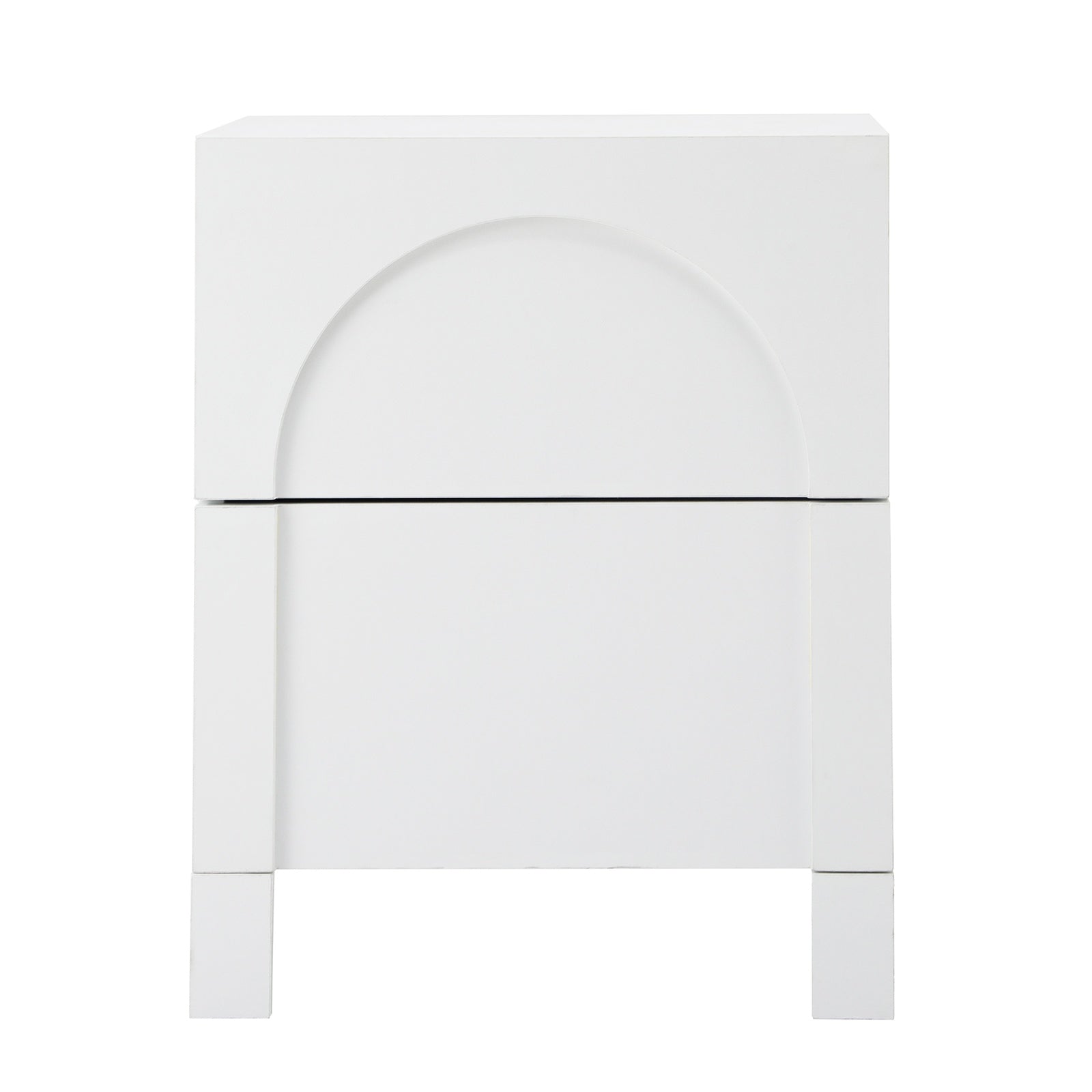 Oikiture 2X Bedside Table 2 Drawers Side Table Storage Cabinet Nightstand White - Sunyee