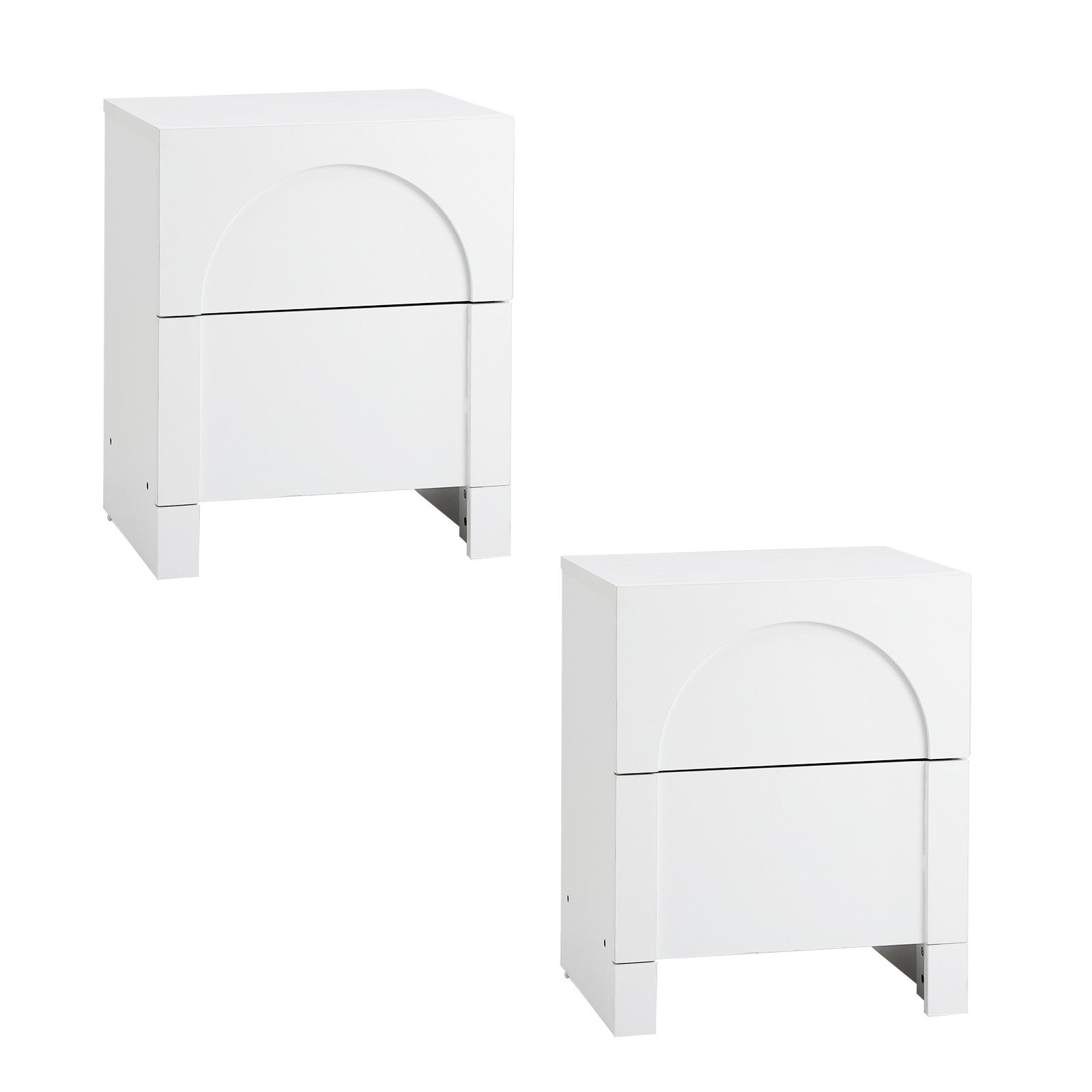 Oikiture 2X Bedside Table 2 Drawers Side Table Storage Cabinet Nightstand White - Sunyee