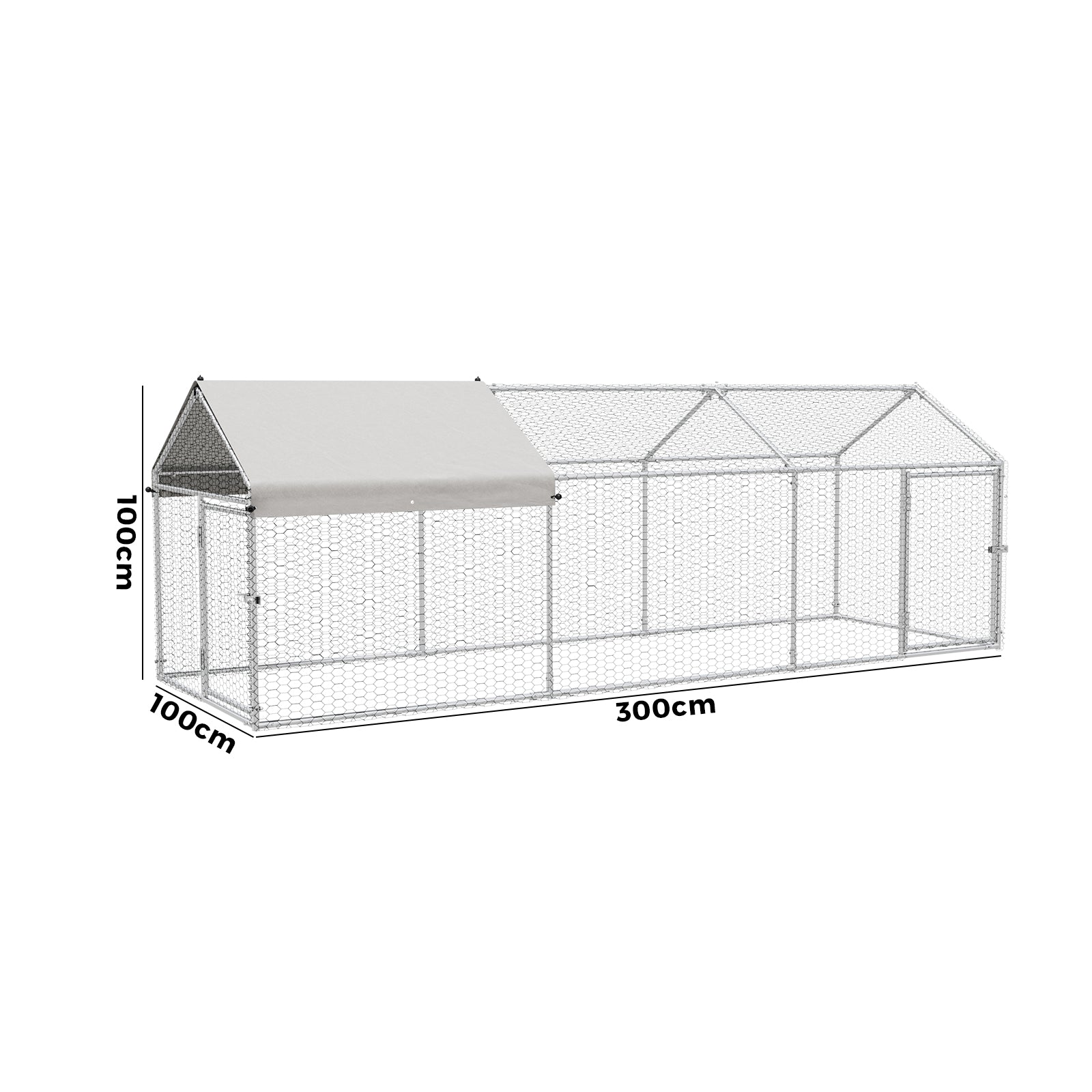 Alopet 3x1x1M Chicken Coop with Cover Poultry Cage Run Yard Pet Rabbit Hutch