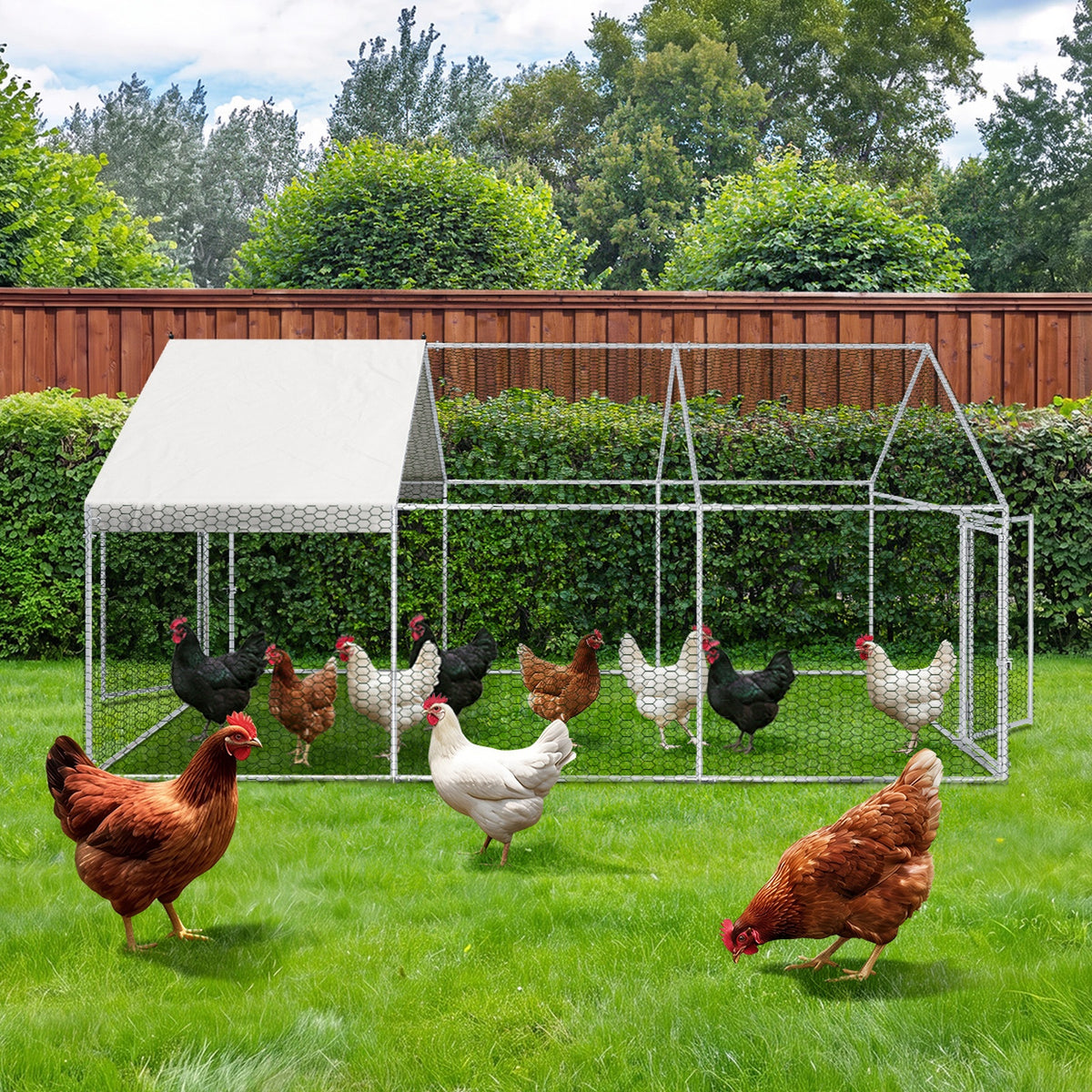 Alopet 3x2x1.5M Chicken Coop with Cover Poultry Cage Run Yard Pet Rabbit Hutch