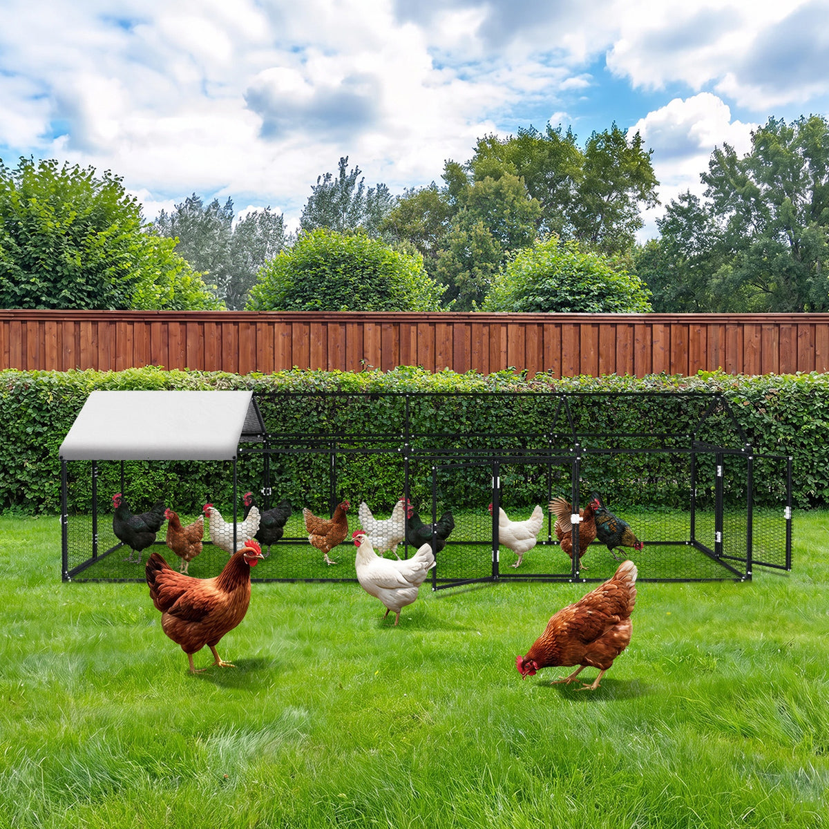 Alopet 4x1x1M Chicken Coop with Cover Poultry Cage Run Yard Pet Rabbit Hutch