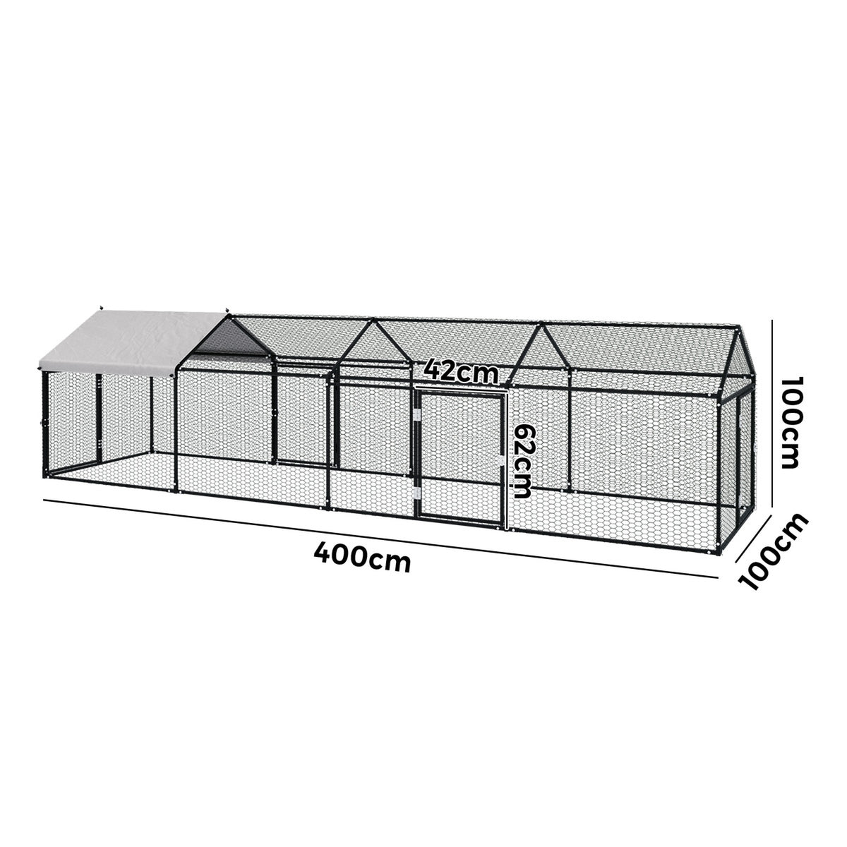 Alopet 4x1x1M Chicken Coop with Cover Poultry Cage Run Yard Pet Rabbit Hutch