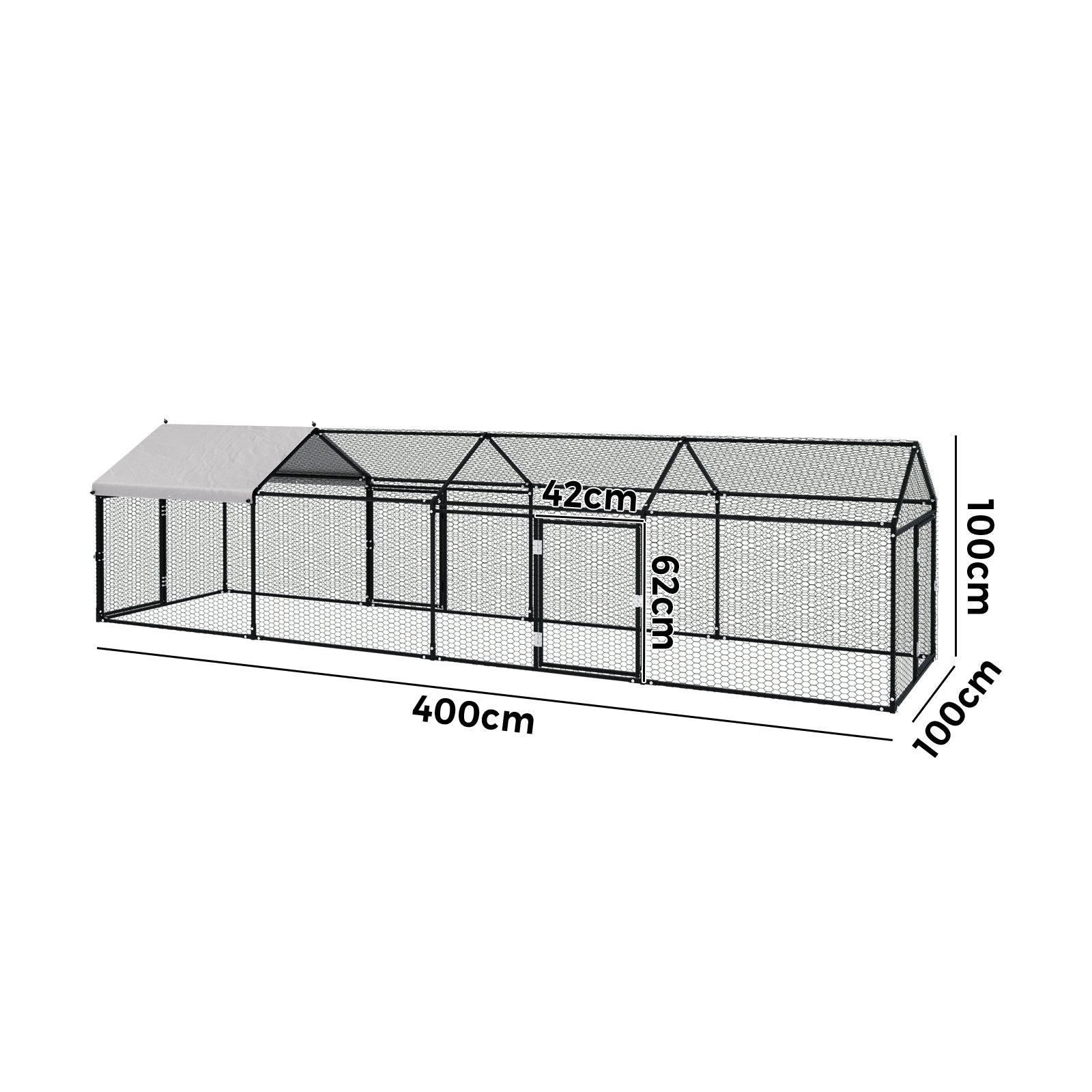 Alopet 4x1x1M Chicken Coop with Cover Poultry Cage Run Yard Pet Rabbit Hutch