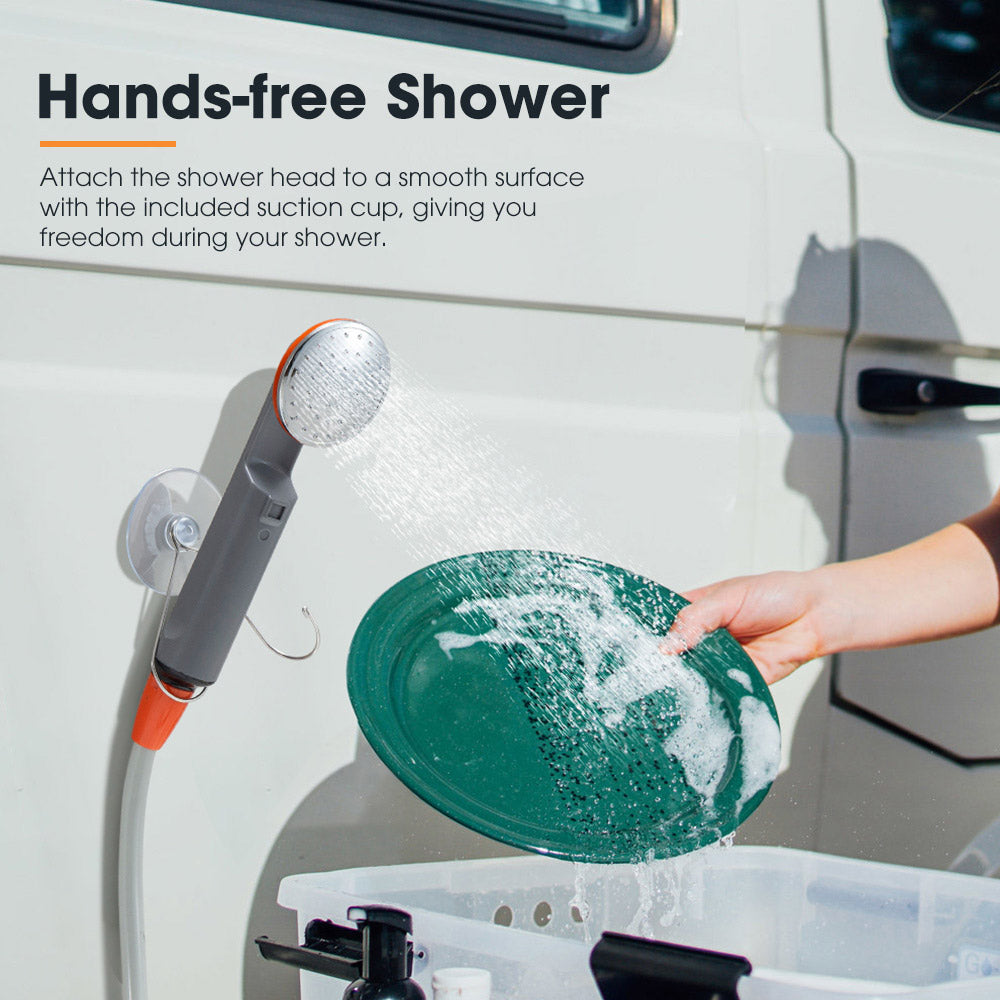 San Hima Portable Camping Shower built-in lithium battery Rechargeable Outdoor - Sunyee