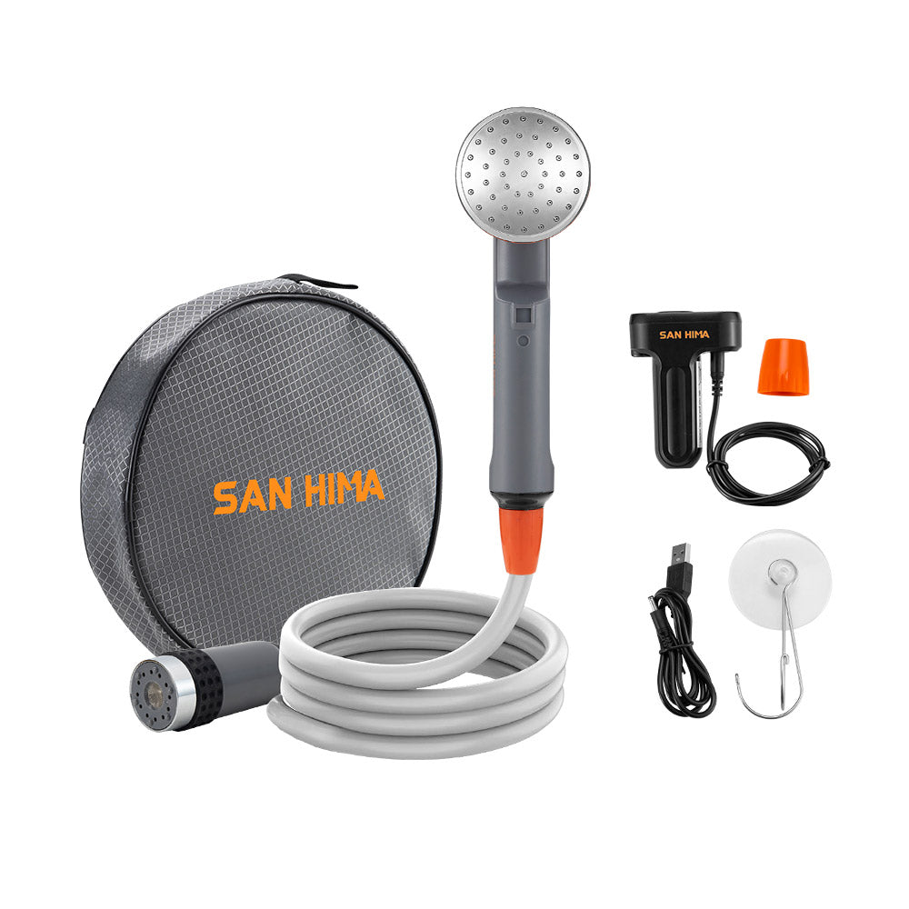 San Hima Portable Camping Shower built-in lithium battery Rechargeable Outdoor - Sunyee