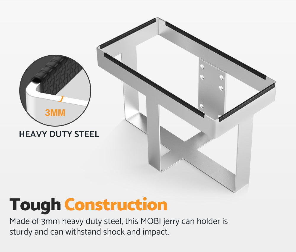 20L Jerry Can Holder Galvanized Steel 4x4 Camper Trailer Caravan Offroad - Sunyee