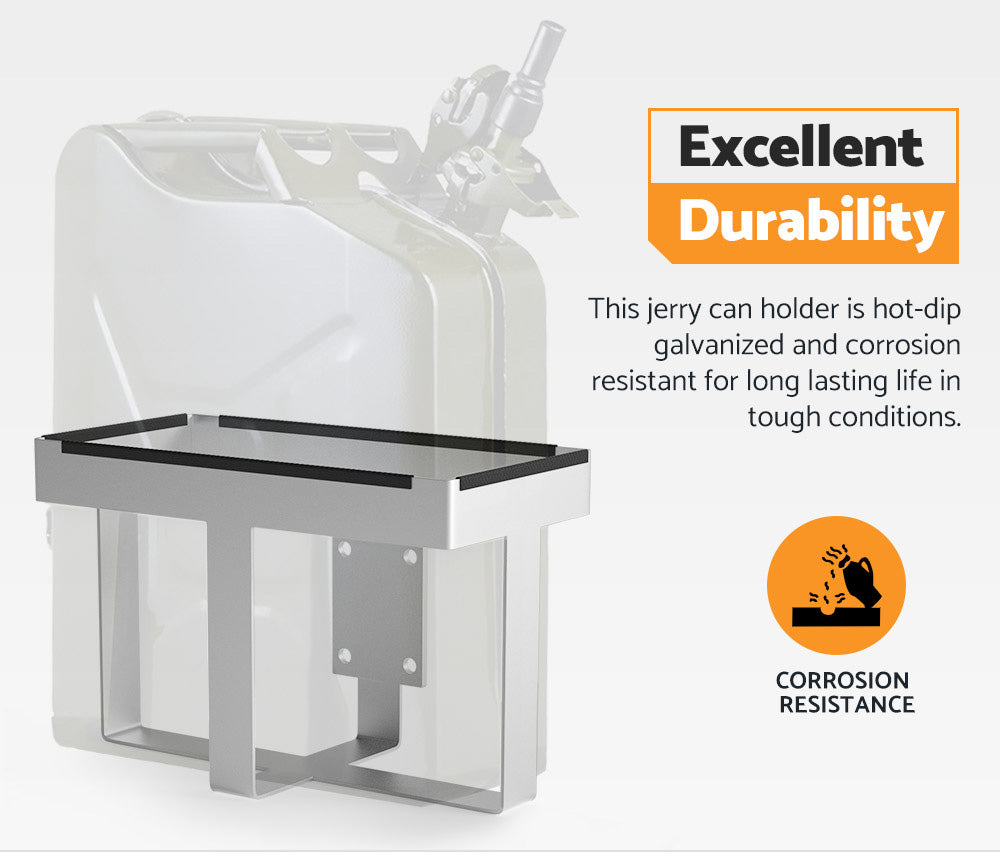 20L Jerry Can Holder Galvanized Steel 4x4 Camper Trailer Caravan Offroad - Sunyee