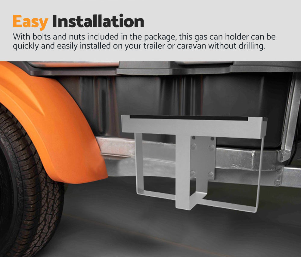 20L Jerry Can Holder Galvanized Steel 4x4 Camper Trailer Caravan Offroad - Sunyee