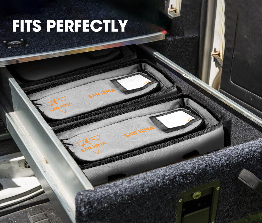 San Hima Tough Canvas Bag Storage Bag Weather Resistant Camping 4WD 40cmx15cmx16cm - Sunyee