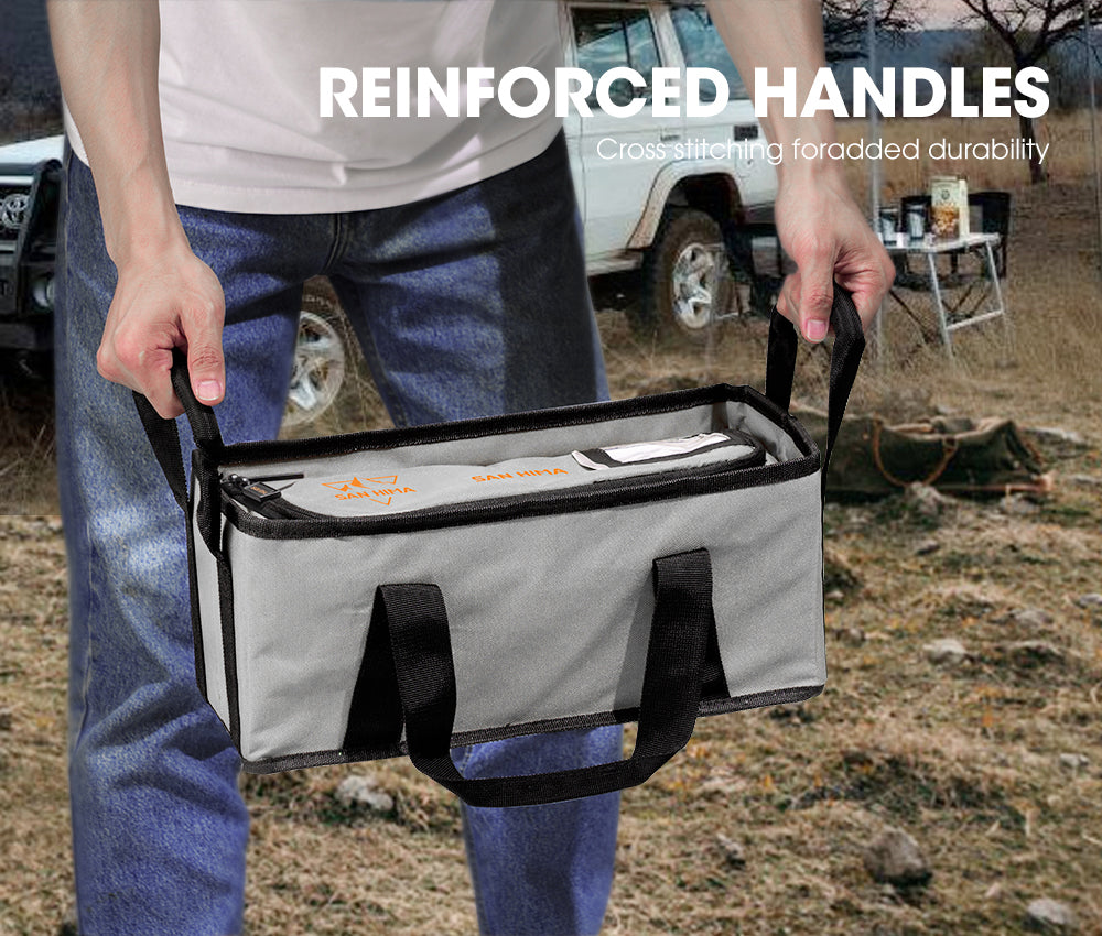 San Hima 2x Tough Canvas Storage Bag Weather Resistant Camping 4WD 40cmx15cmx16cm - Sunyee