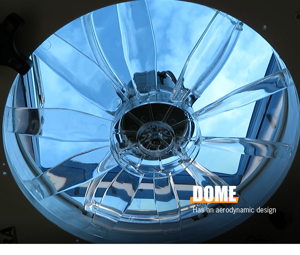 San Hima Caravan RV Roof Vent w/ Built-in LED 280x280mm Smoke Blue - Sunyee