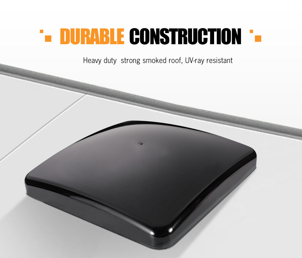 Caravan Roof Vent Hatch Pop up Fan Vents 12V RV 3 Speed Motorhome Smoke Blue - Sunyee