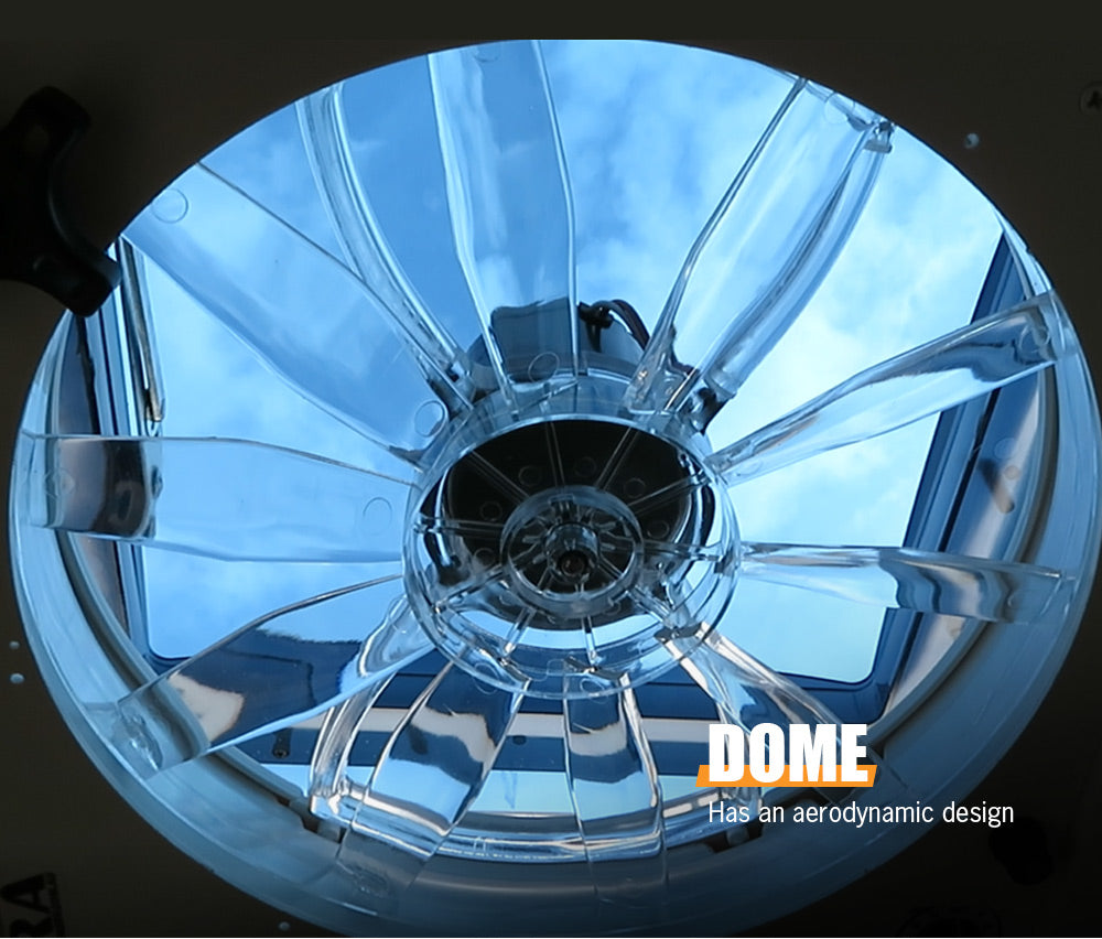 Caravan Roof Vent Hatch Pop up Fan Vents 12V RV 3 Speed Motorhome Smoke Blue - Sunyee