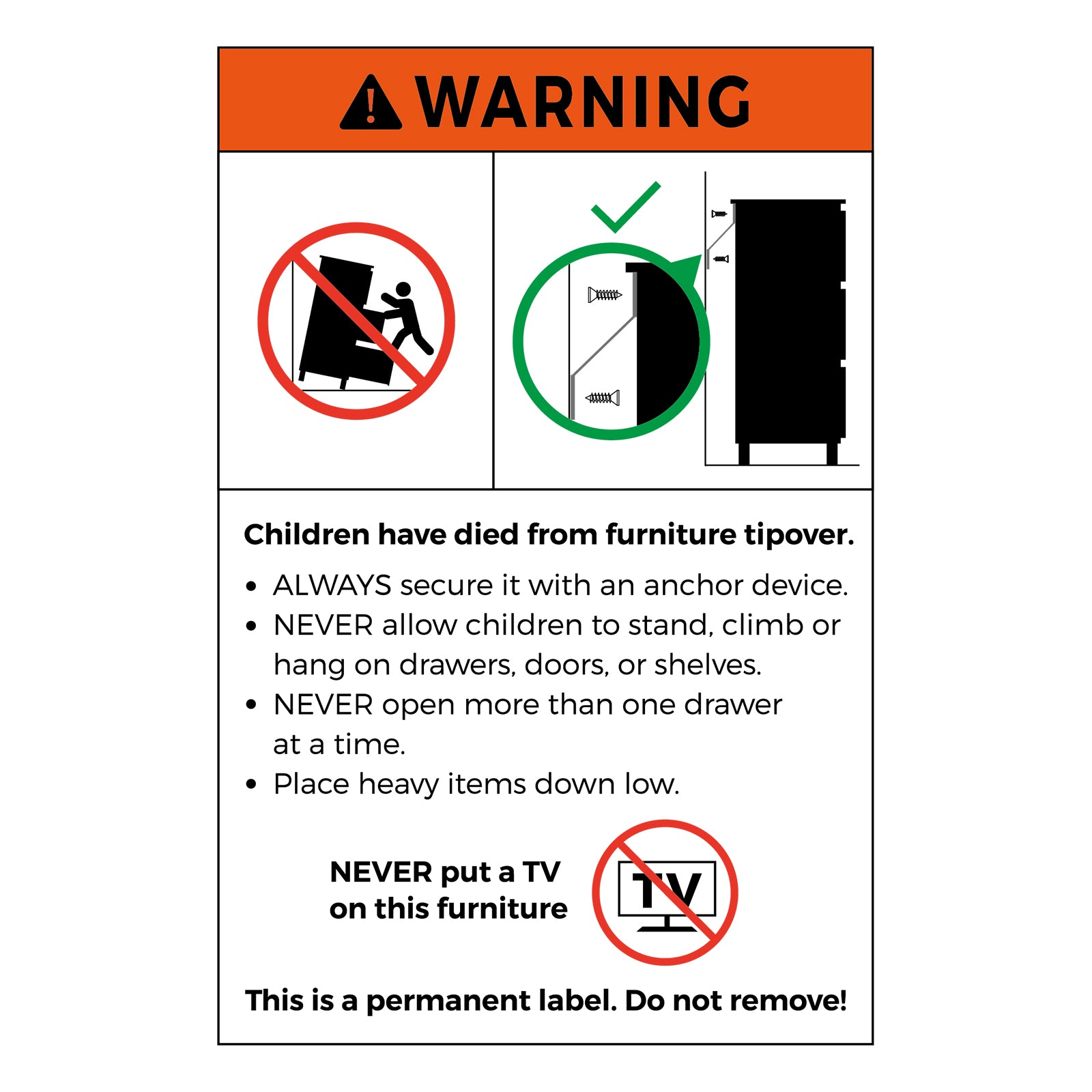 Oikiture 6 Chest of Drawers Tallboy Storage Cabinet Dresser Bedroom Black - Sunyee