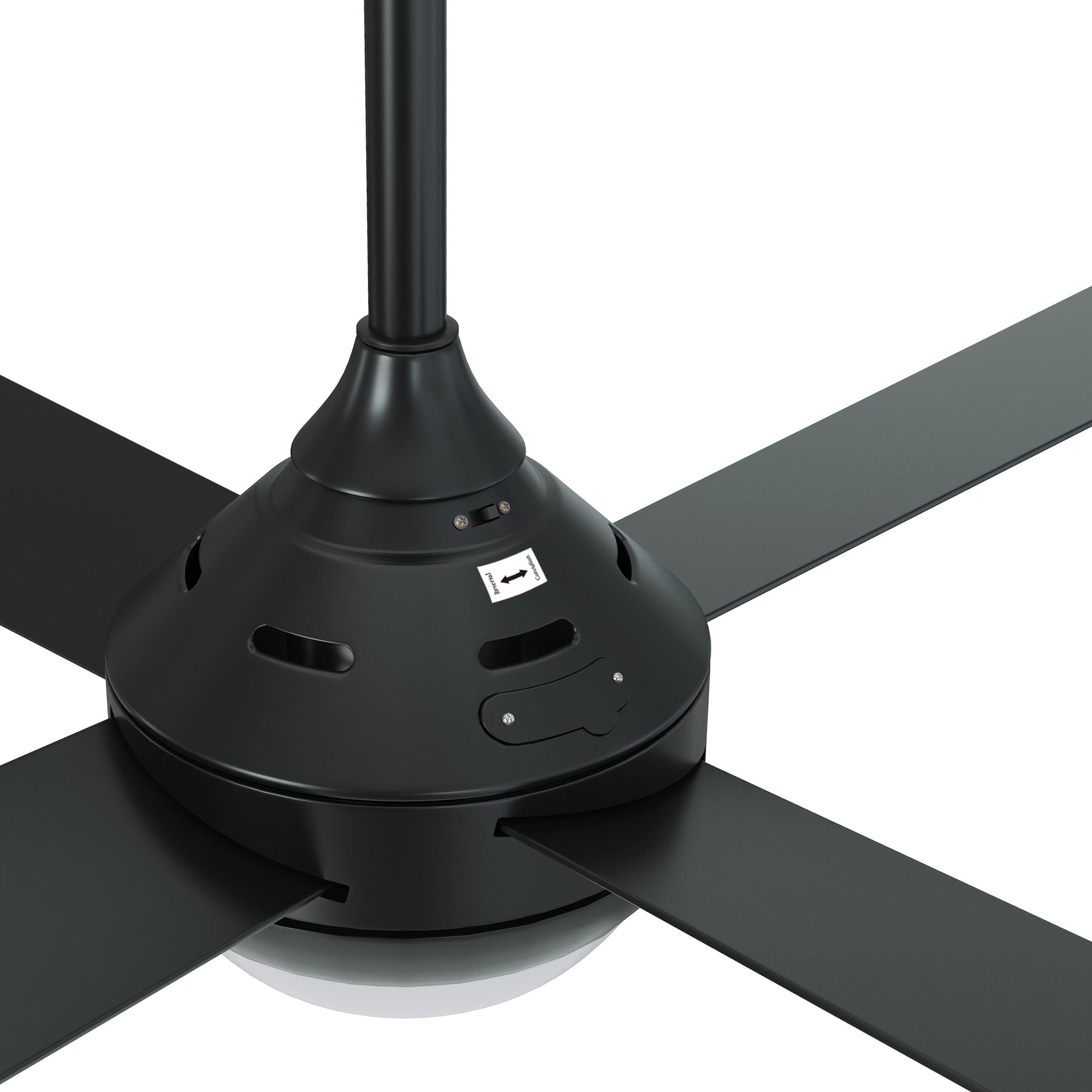 Vevare 52'' Ceiling Fan AC Motor With Light Remote Control Fans 4 Blades Black - Sunyee